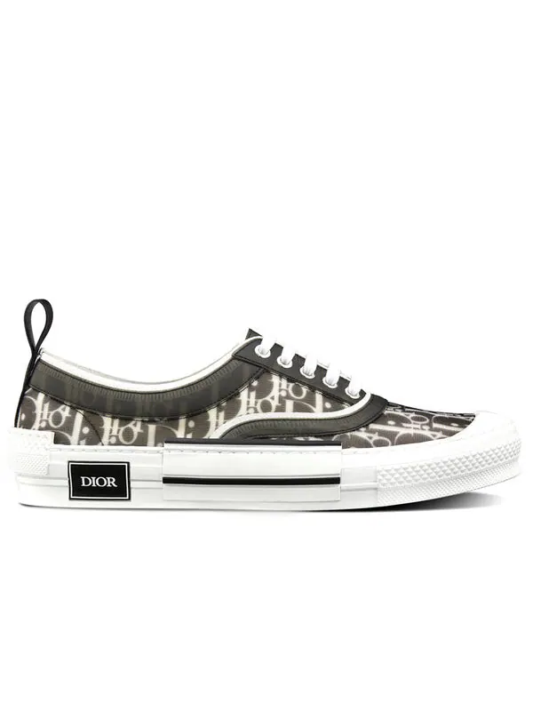 Кроссовки b23 low black oblique canvas Dior — изображение 2 из 4, черный/белый