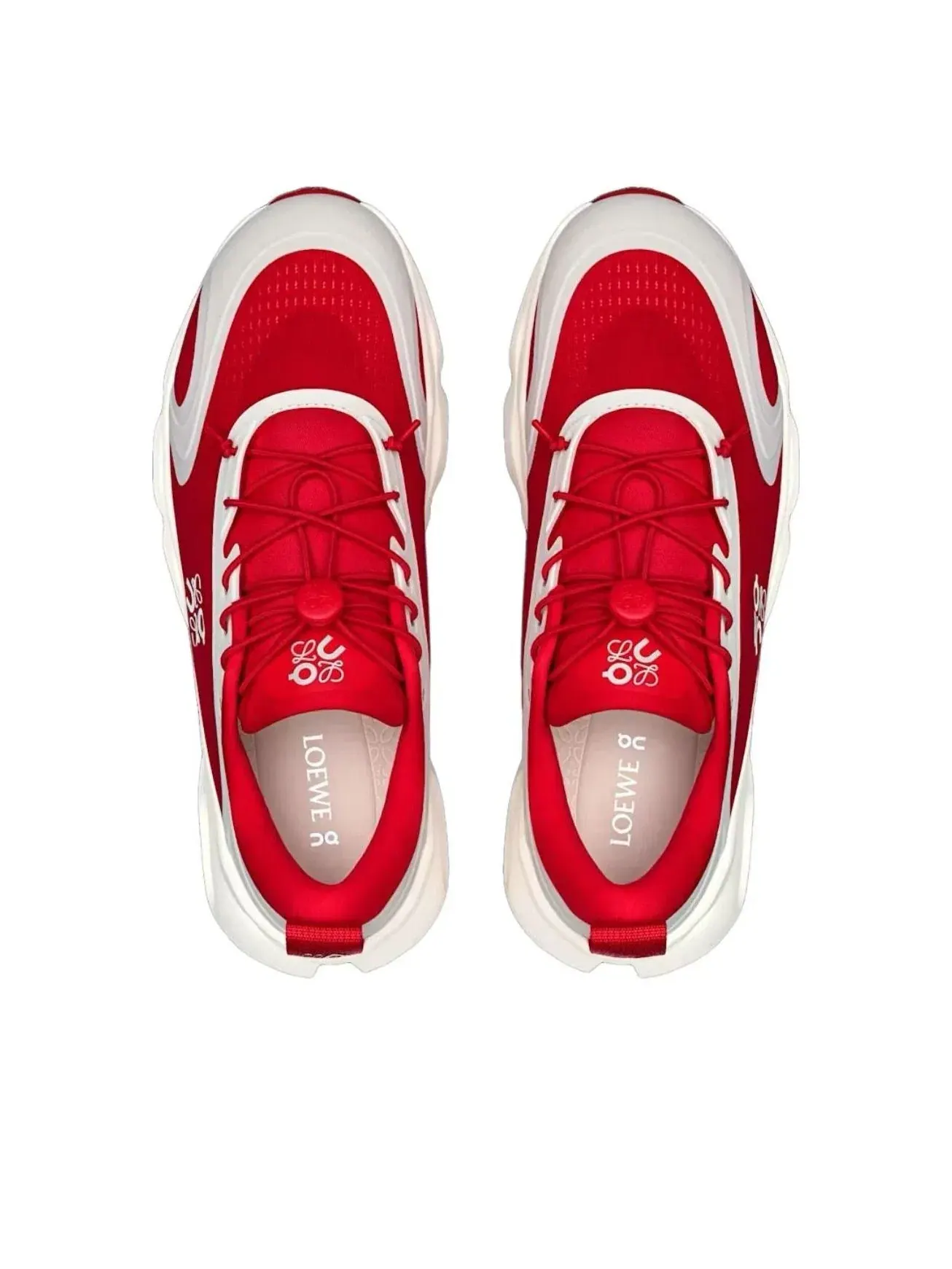 Женские кроссовки с шнуровкой On Running x Loewe Cloudsolo Red Eggshell — изображение 2 из 5, красный