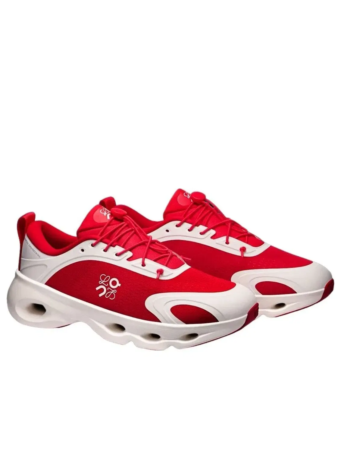 Женские кроссовки с шнуровкой On Running x Loewe Cloudsolo Red Eggshell — изображение 5 из 5, красный