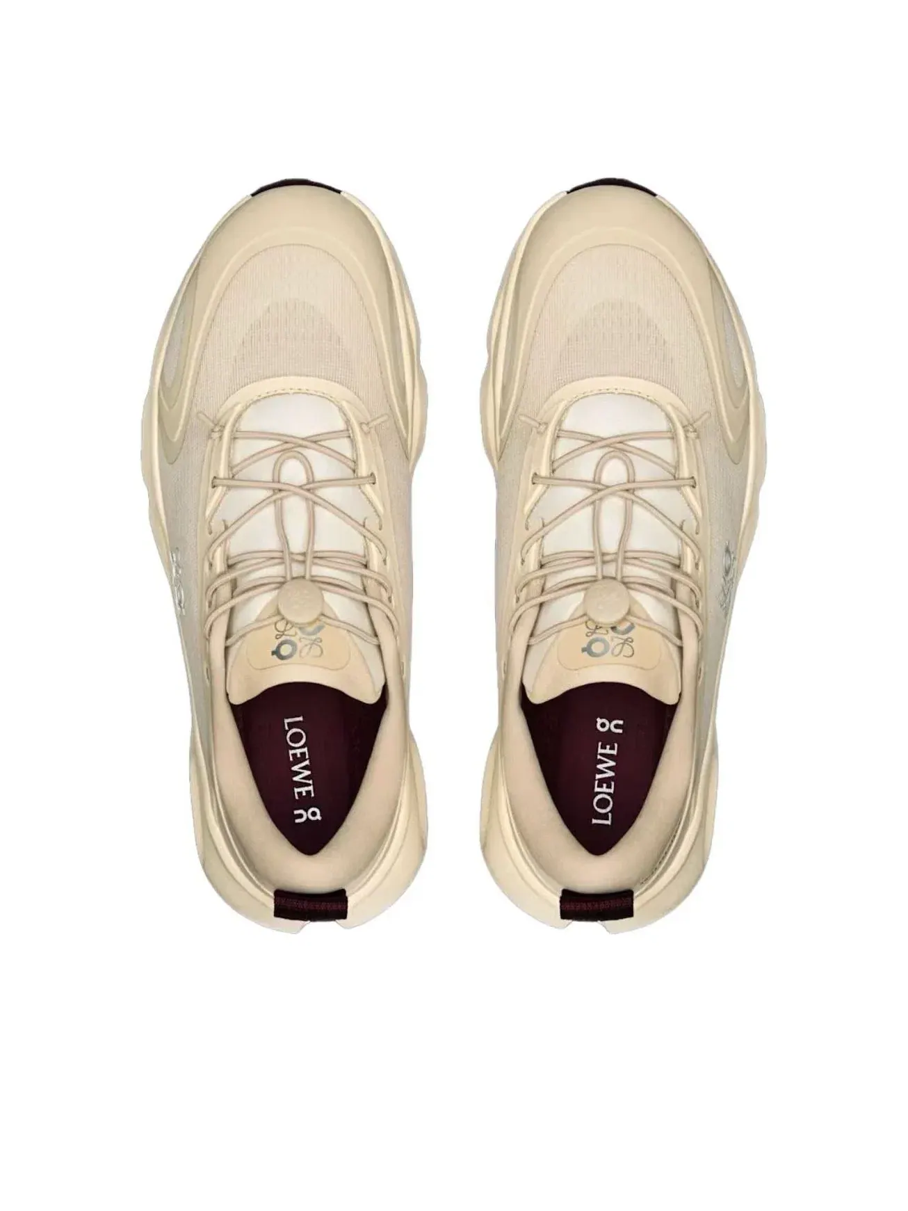 Женские кроссовки с закрытой шнуровкой On Running x Loewe Cloudsolo Sand Burgundy — изображение 2 из 5, бежевый