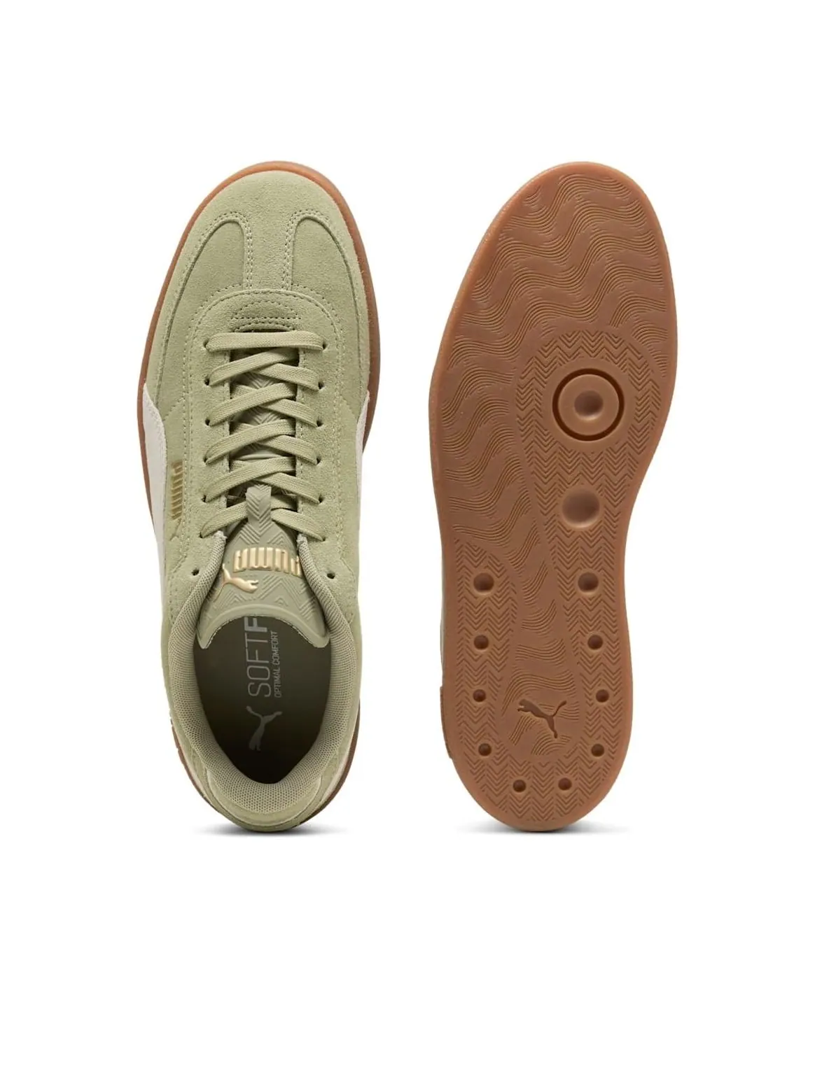 Кроссовки PUMA Club II Era Suede 'Green Off White' — изображение 5 из 6, зеленый