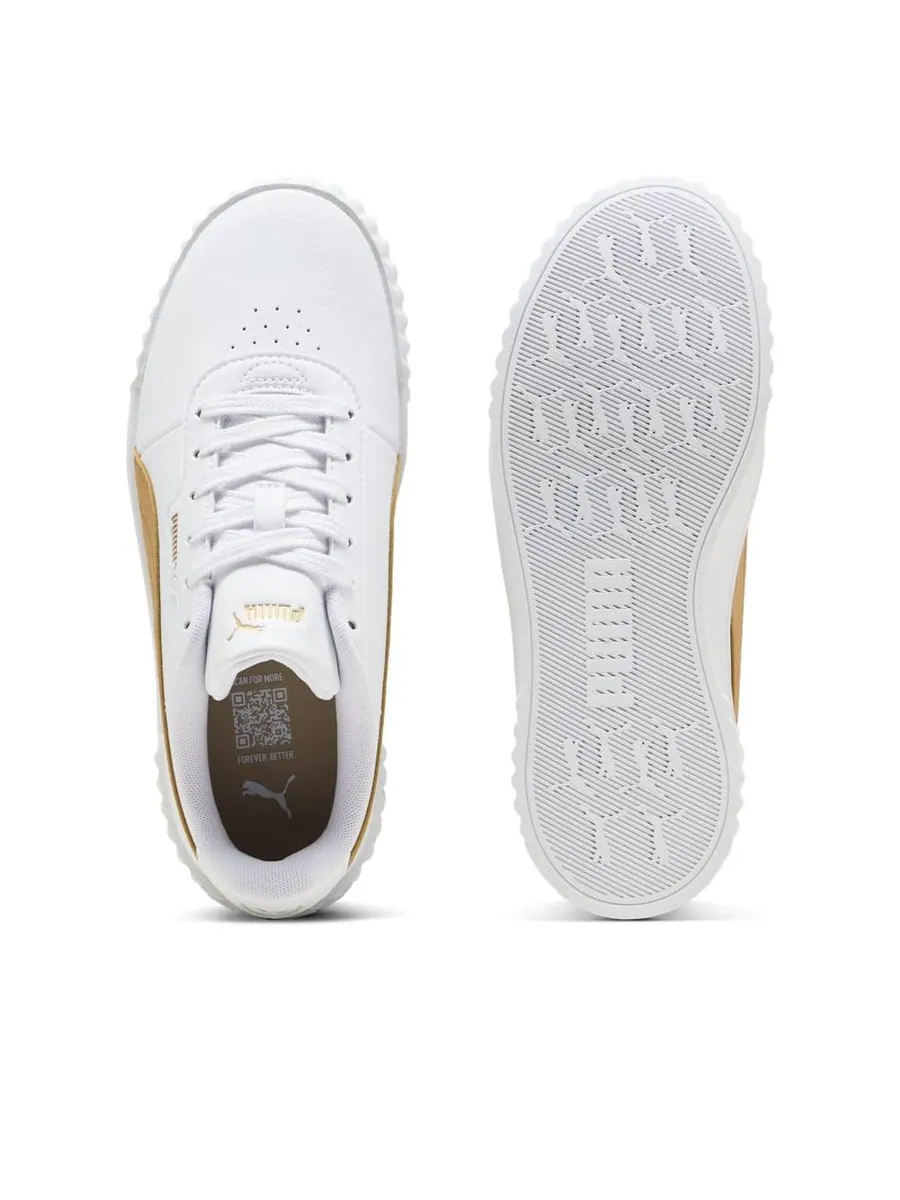 Кроссовки (WMNS) PUMA Carina 3.0 Aqua Metallics 'White Light Sand Gold' — изображение 4 из 4, белый