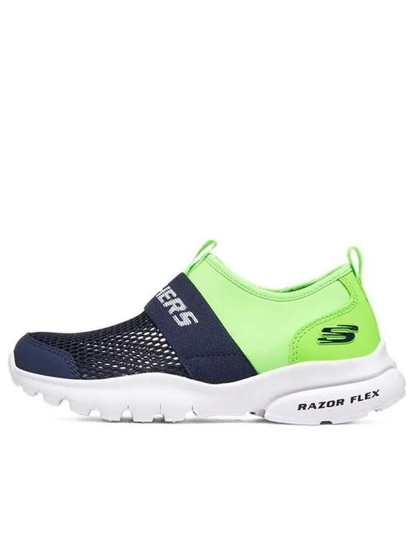 Кроссовки razor flex 'black green' Skechers — изображение 1 из 4, синий/зеленый