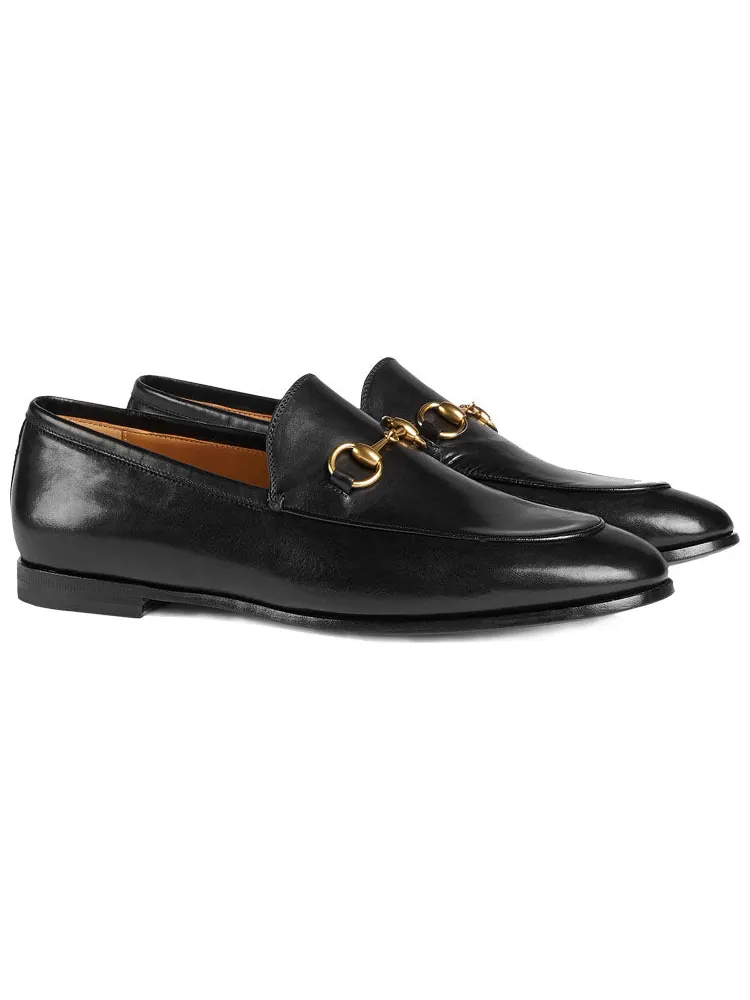 (WMNS) Кожаные лоферы Gucci Jordan — изображение 3 из 6, черный/золотистый