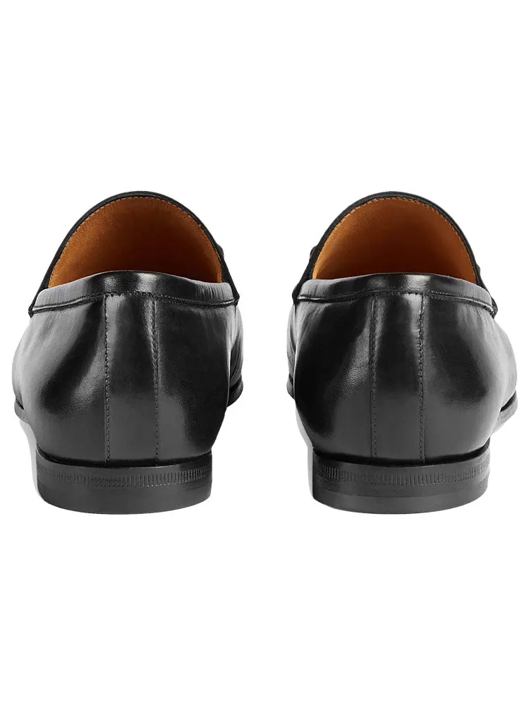 (WMNS) Кожаные лоферы Gucci Jordan — изображение 4 из 6, черный/золотистый