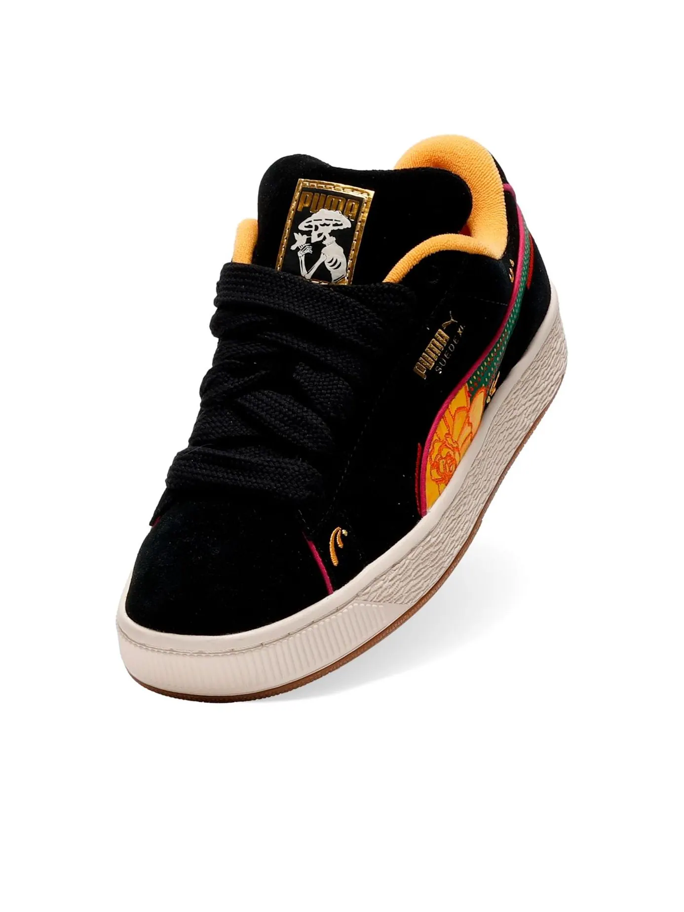 Puma Suede XL La Catrina 'Black Yellow Sizzle Pinktastic' — изображение 3 из 6, черный/желтый