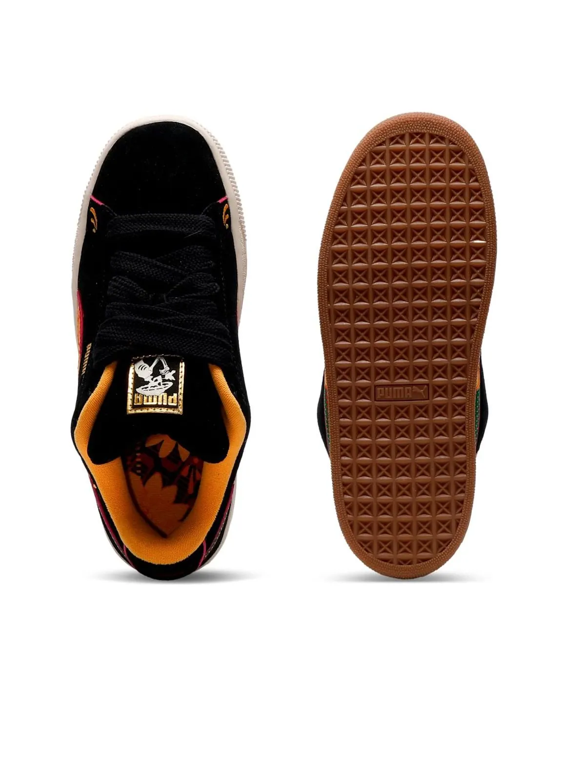 Puma Suede XL La Catrina 'Black Yellow Sizzle Pinktastic' — изображение 5 из 6, черный/желтый