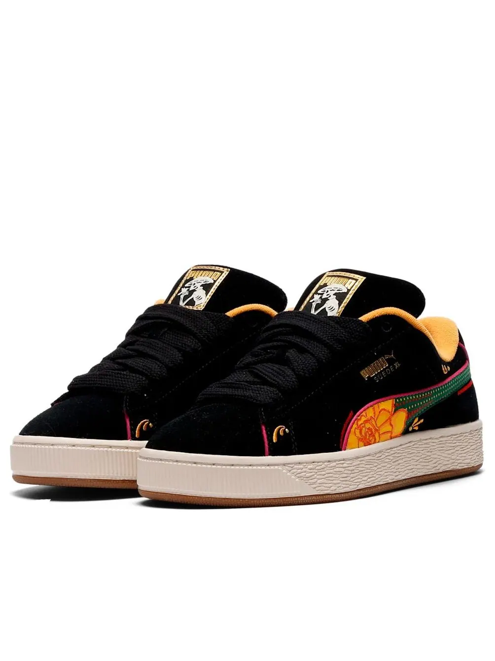Puma Suede XL La Catrina 'Black Yellow Sizzle Pinktastic' — изображение 6 из 6, черный/желтый