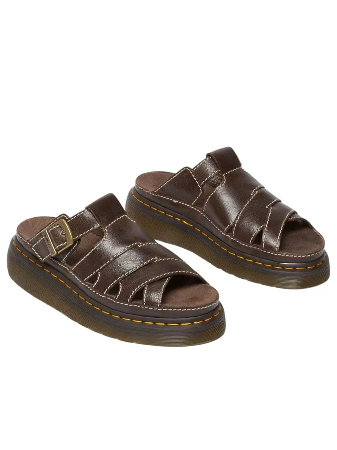 Шлепанцы Dr. Martens Maxxy Slide Rogue Leather, кожаные — изображение 3 из 5, коричневый