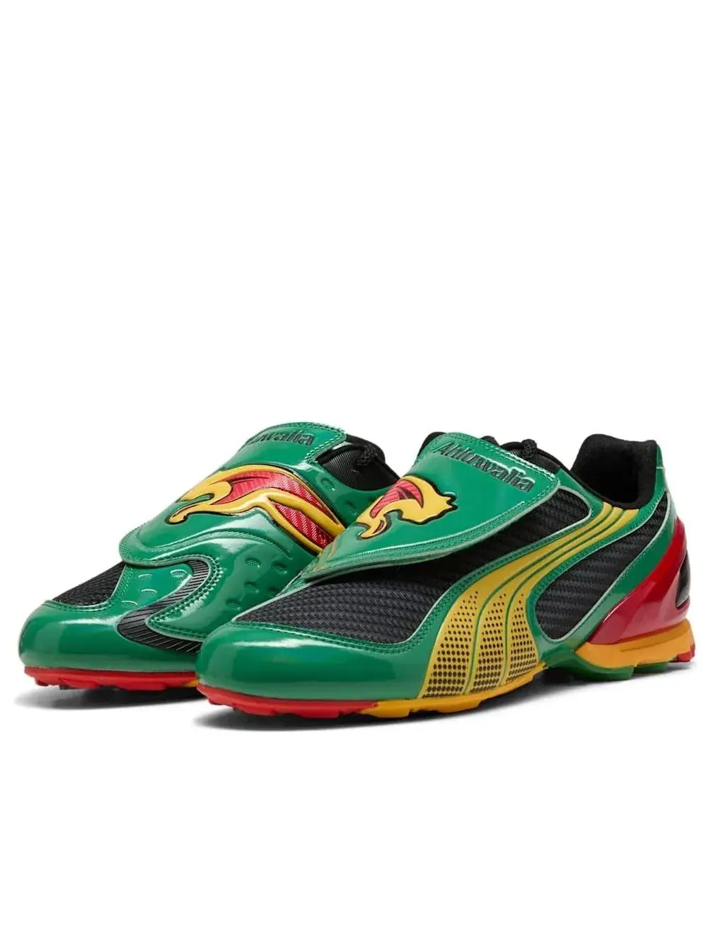 Кроссовки PUMA x Ahluwalia V-S1 GR 'Green Yellow Red' 405836-01 — изображение 2 из 6, зеленый
