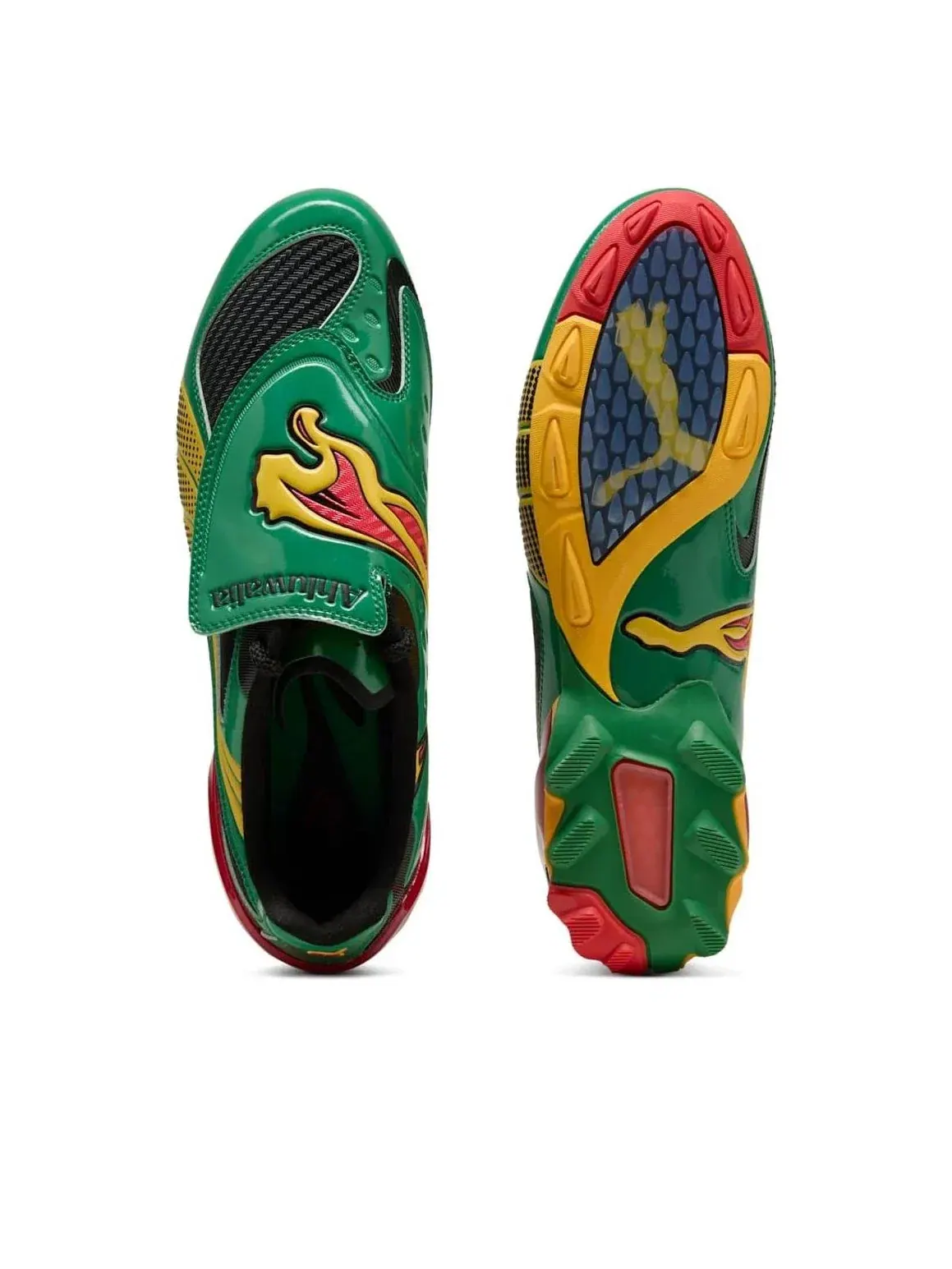 Кроссовки PUMA x Ahluwalia V-S1 GR 'Green Yellow Red' 405836-01 — изображение 3 из 6, зеленый