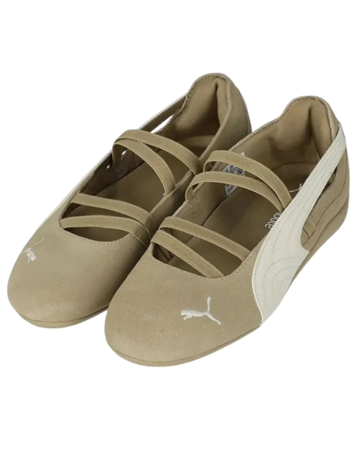 Кроссовки (WMNS) PUMA Speedcat Ballet 'Suede Tan Warm White' — изображение 2 из 4, бежевый