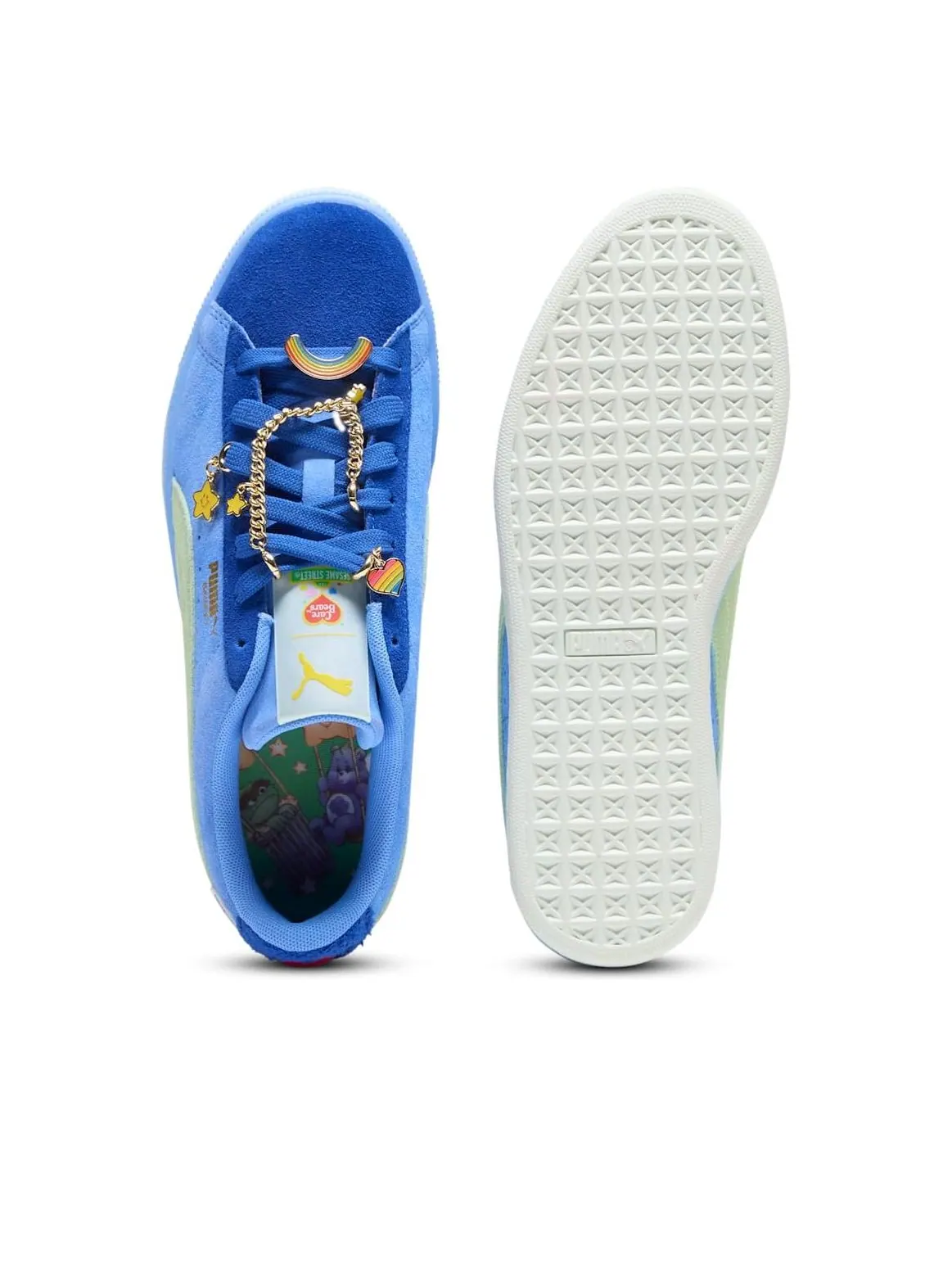 (WMNS) Puma x Care Bears x Sesame Street Basket 'Vivid Blue' — изображение 5 из 6, синий/синий/зеленый