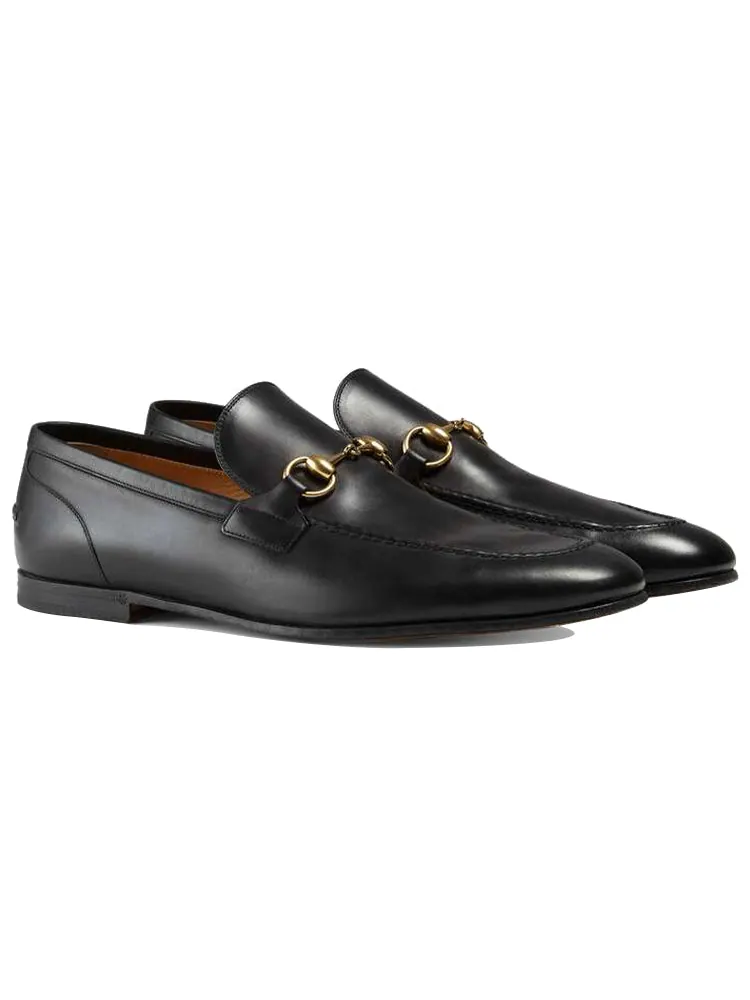 Лоферы Gucci Jordaan Leather Loafers 'Black' — изображение 3 из 6, черный