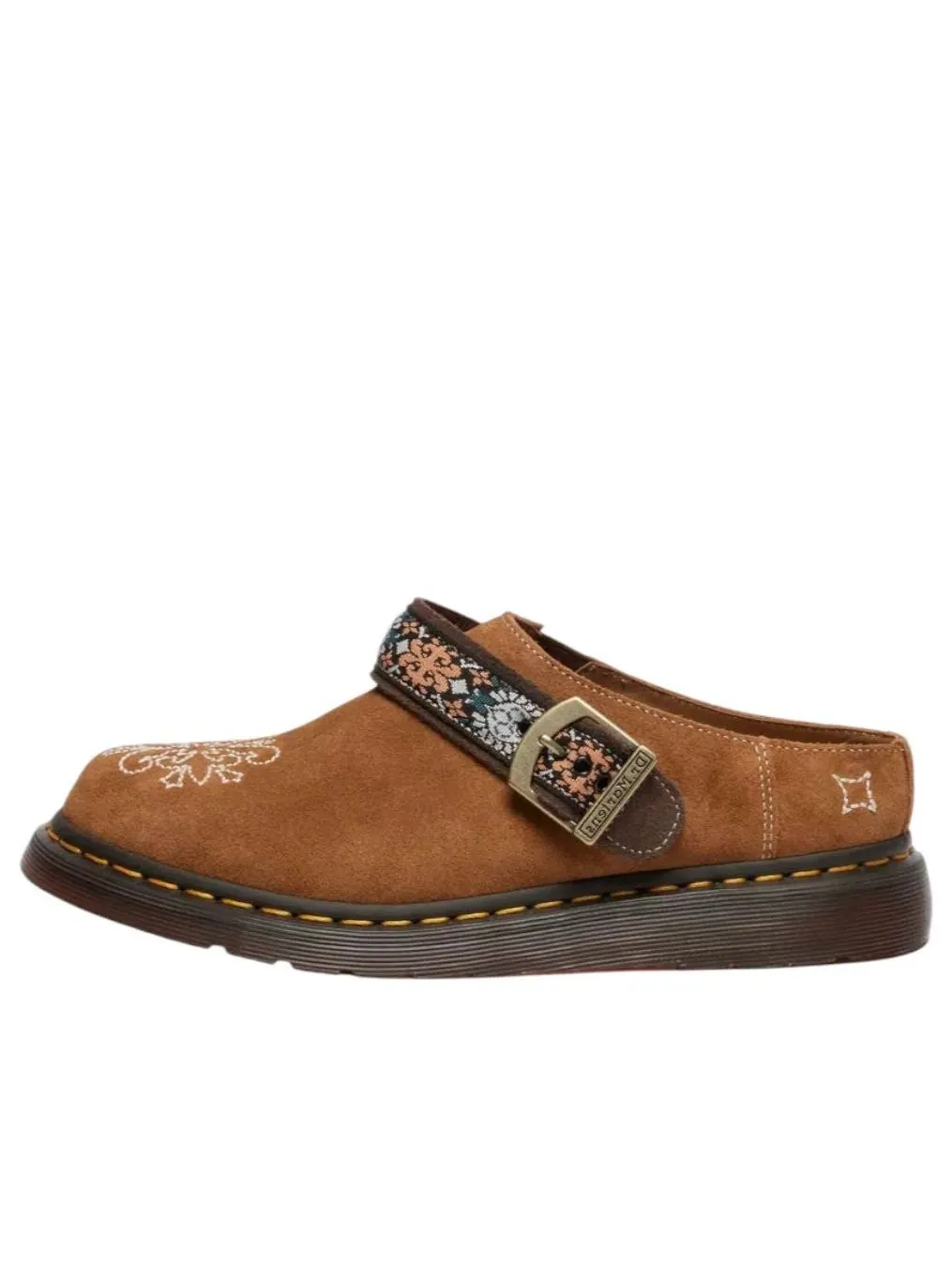 Мюли Dr. Martens Isham Suede and Jacquard Mules, замша и жаккард, натуральный загар