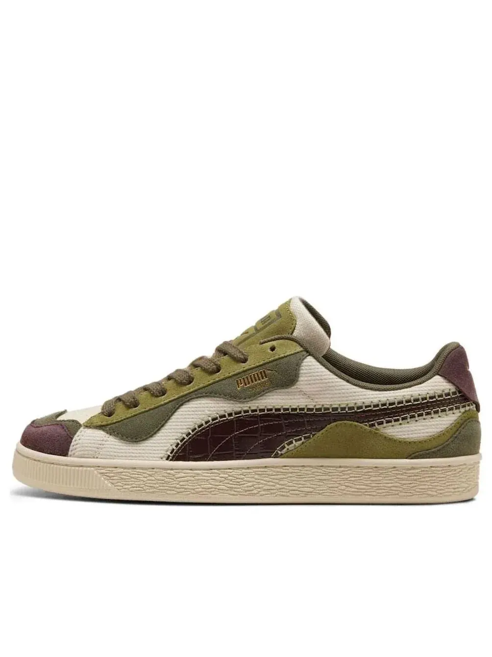 Кроссовки PUMA Basket Trippy Camo 'Alpine Snow Loden Green Chocolate Brown' — изображение 1 из 6, зеленый