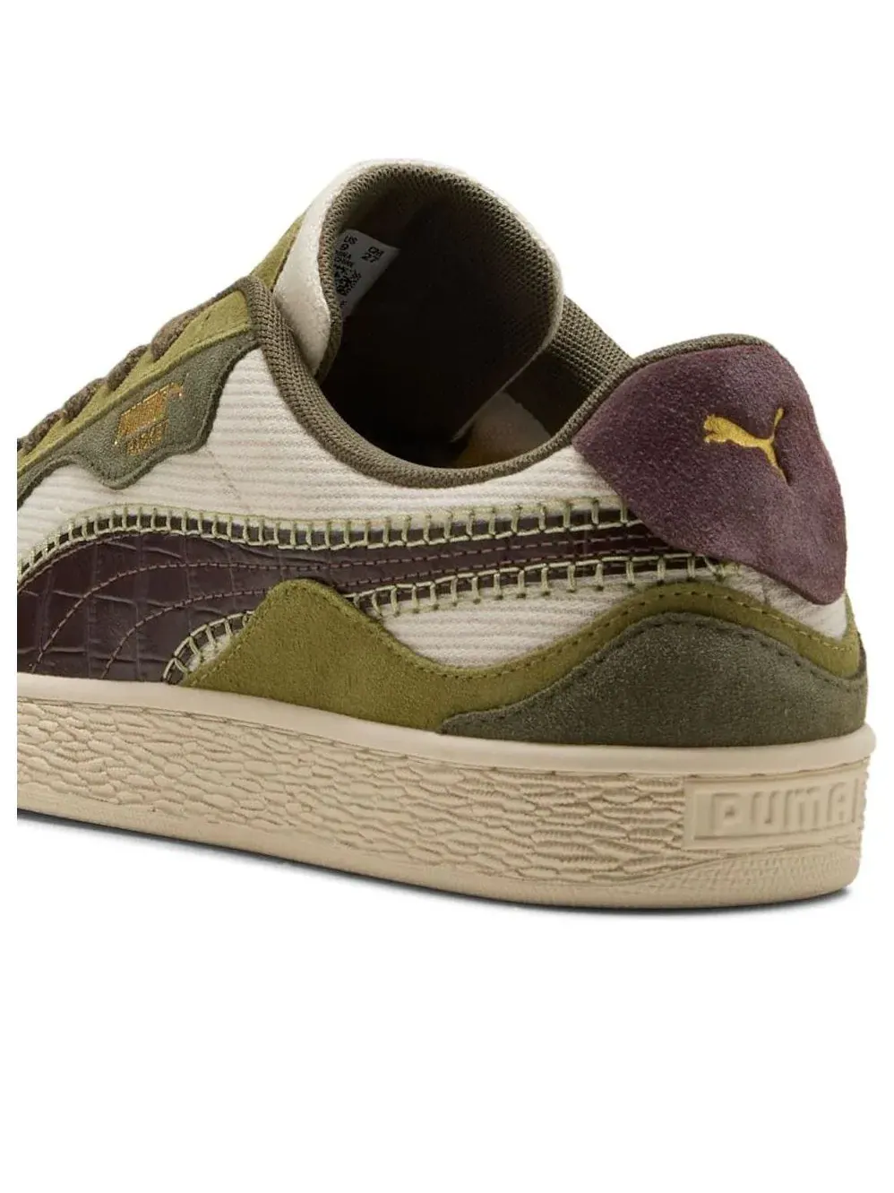 Кроссовки PUMA Basket Trippy Camo 'Alpine Snow Loden Green Chocolate Brown' — изображение 4 из 6, зеленый