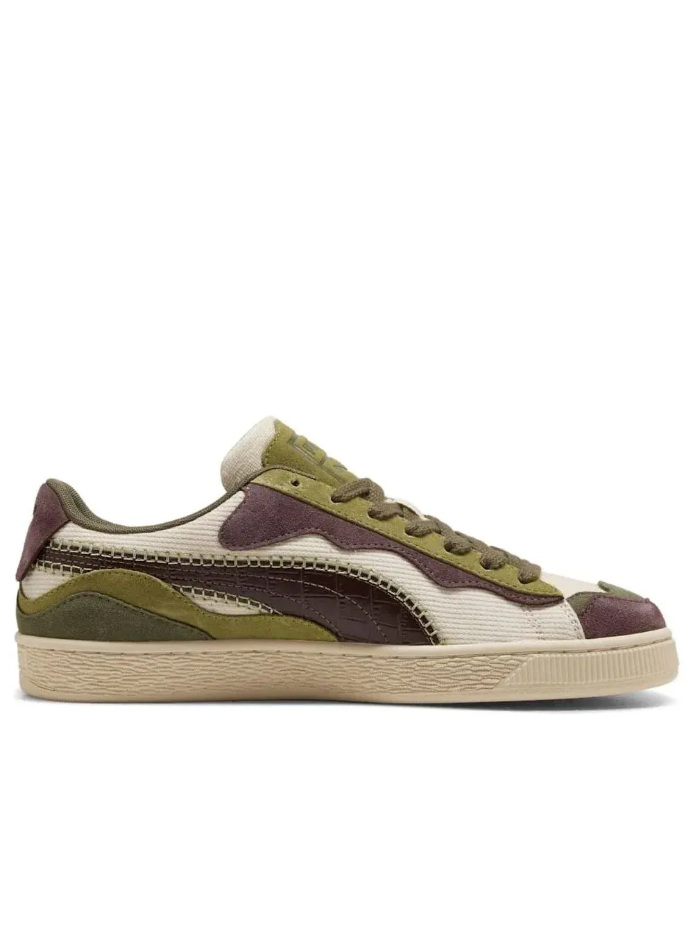 Кроссовки PUMA Basket Trippy Camo 'Alpine Snow Loden Green Chocolate Brown' — изображение 6 из 6, зеленый