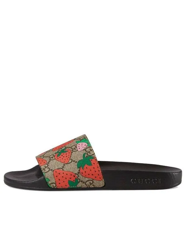 Сандалии slide 'strawberry' Gucci — изображение 1 из 4, черный
