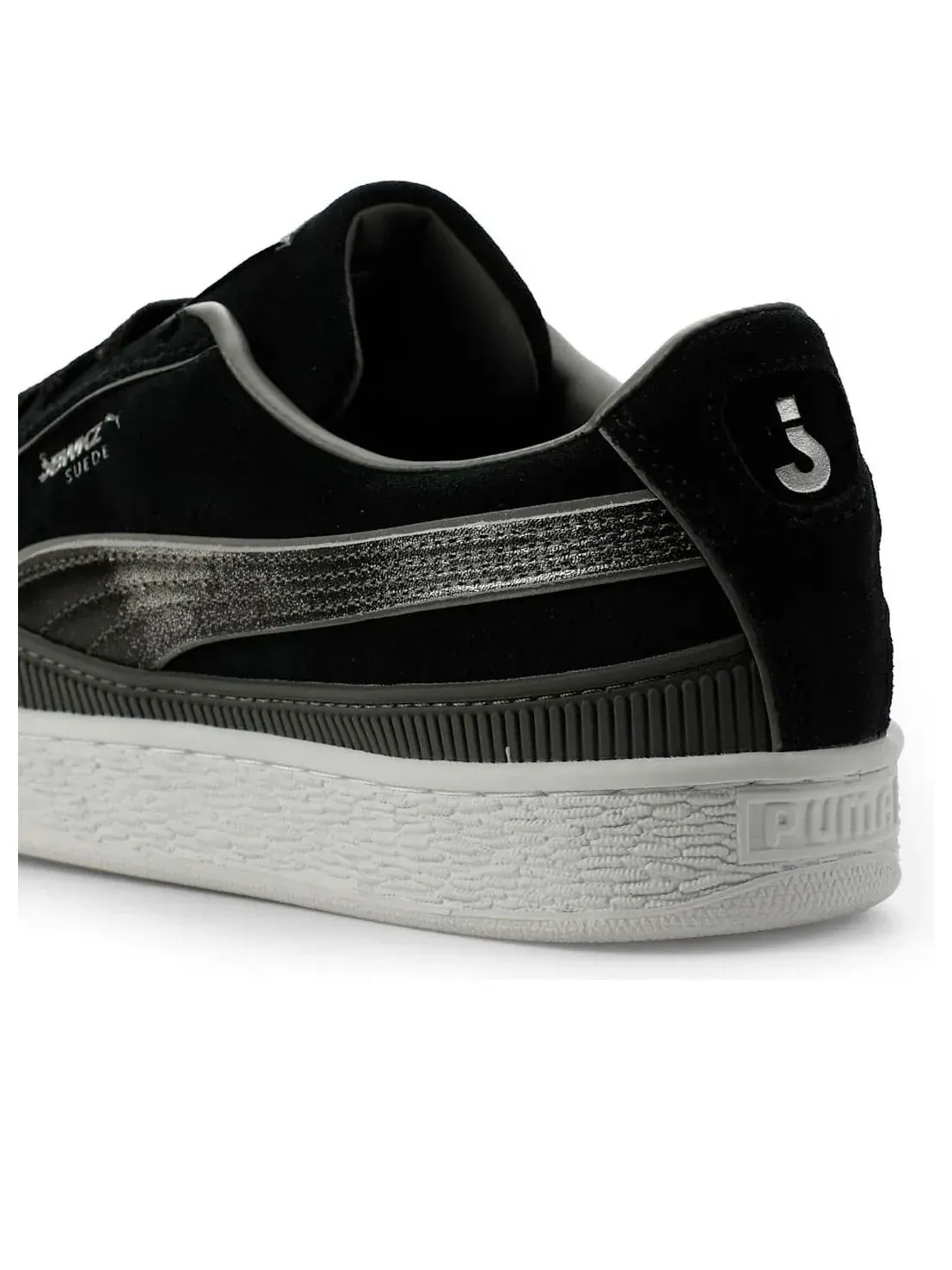 Кроссовки PUMA x Jabbawockeez Suede 'PUMA Black Flat Medium Gray PUMA Silver' — изображение 4 из 6, черный