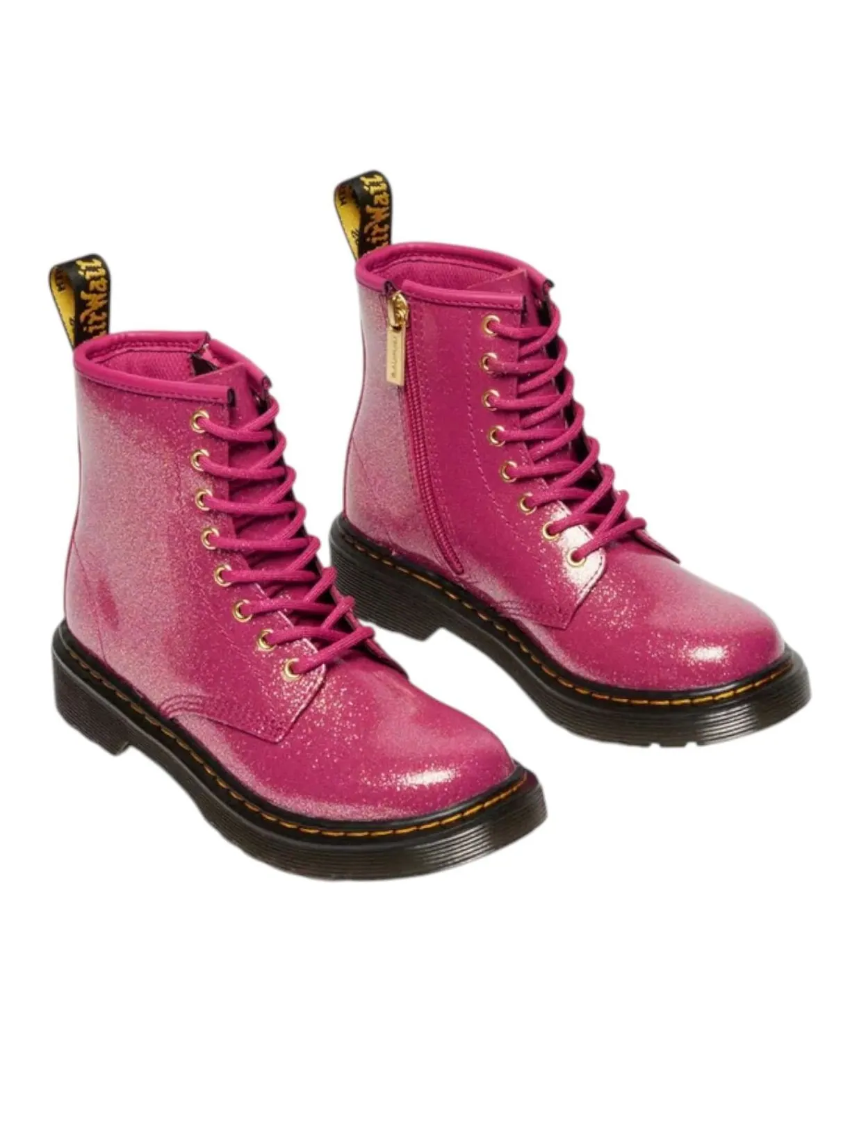 Ботинки Dr. Martens 1460 лакированные с блестками — изображение 2 из 5, серебристый/золотистый