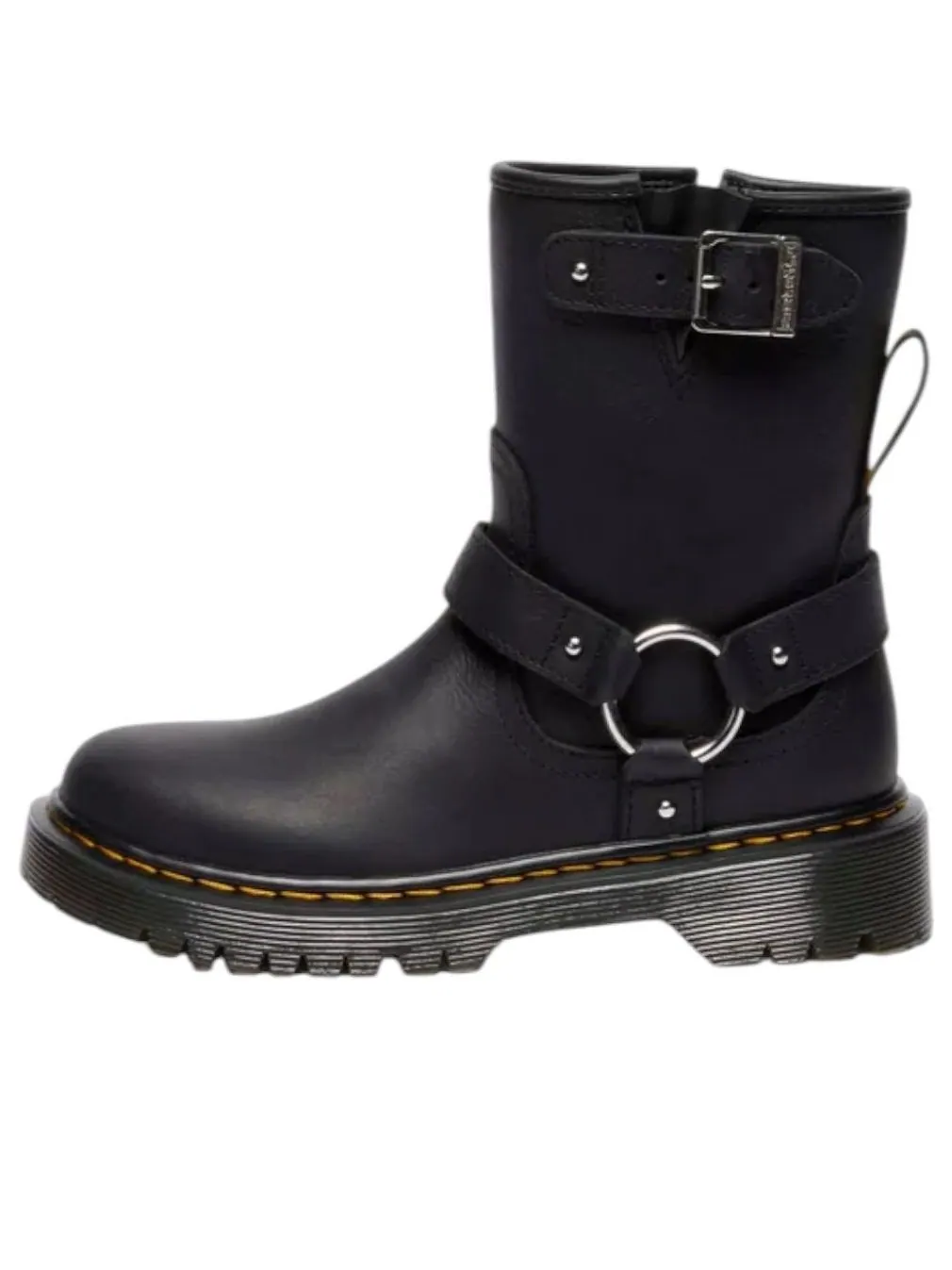 Ботинки (GS) Dr. Martens Genaya Leather Biker Boots 'Black Wyoming' — изображение 1 из 5, черный
