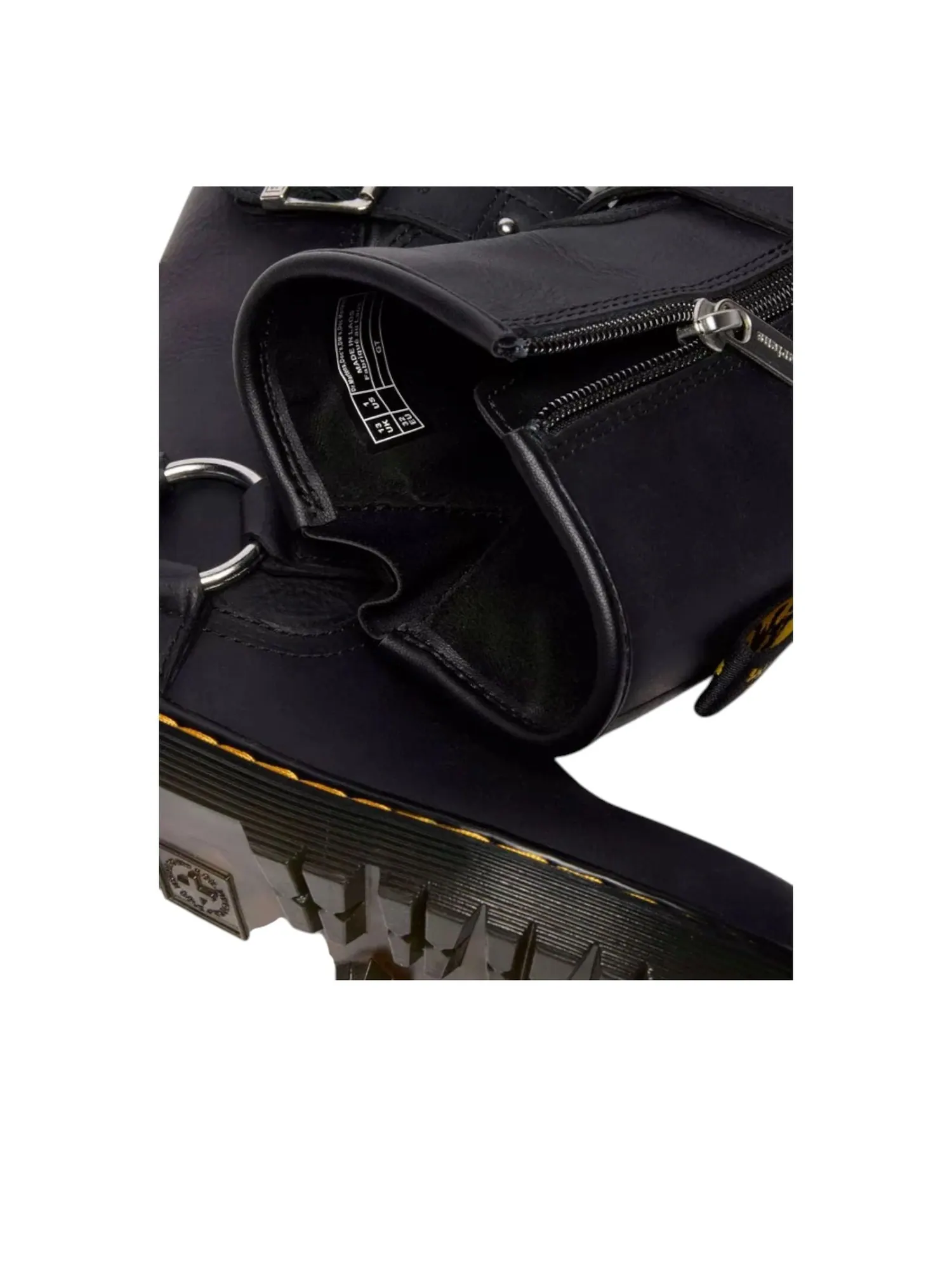 Ботинки (GS) Dr. Martens Genaya Leather Biker Boots 'Black Wyoming' — изображение 4 из 5, черный