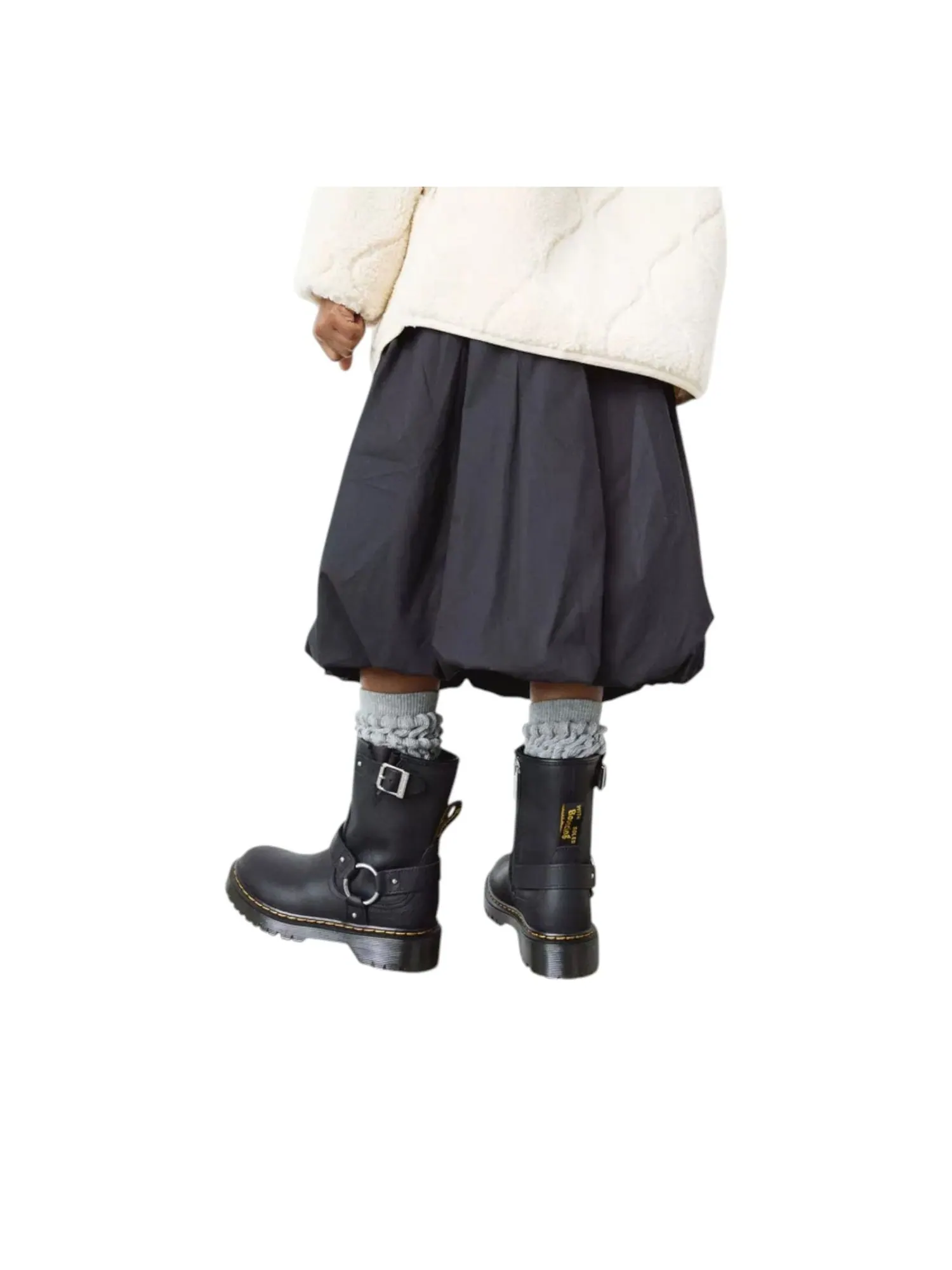 Ботинки (GS) Dr. Martens Genaya Leather Biker Boots 'Black Wyoming' — изображение 5 из 5, черный