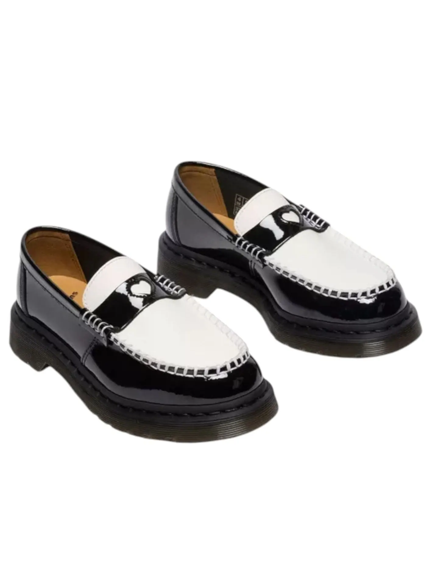 Лоферы женские Dr. Martens Penton Heart Two-Tone Arcadia — изображение 2 из 6, черный/белый