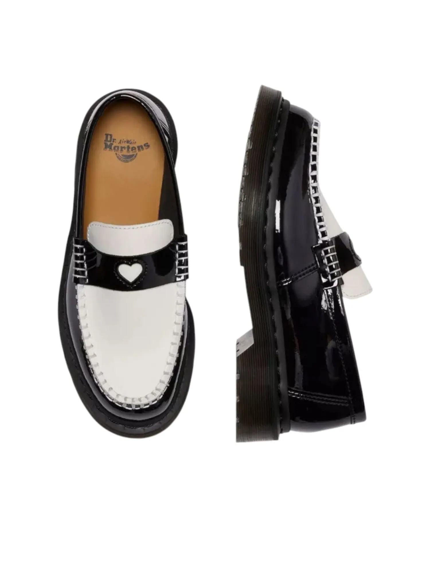 Лоферы женские Dr. Martens Penton Heart Two-Tone Arcadia — изображение 6 из 6, черный/белый