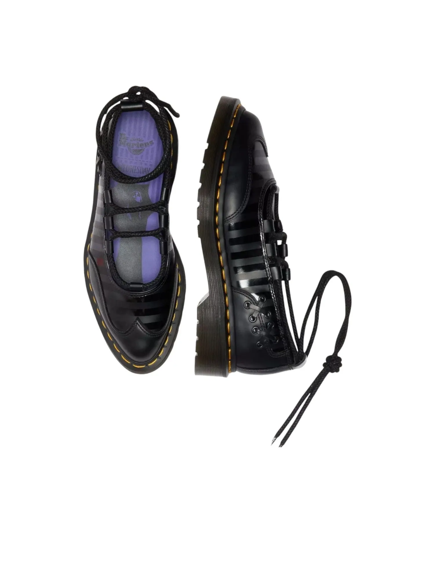 Балетки Dr. Martens x Wednesday Elphie II Ballet, кожаные — изображение 2 из 5, черный