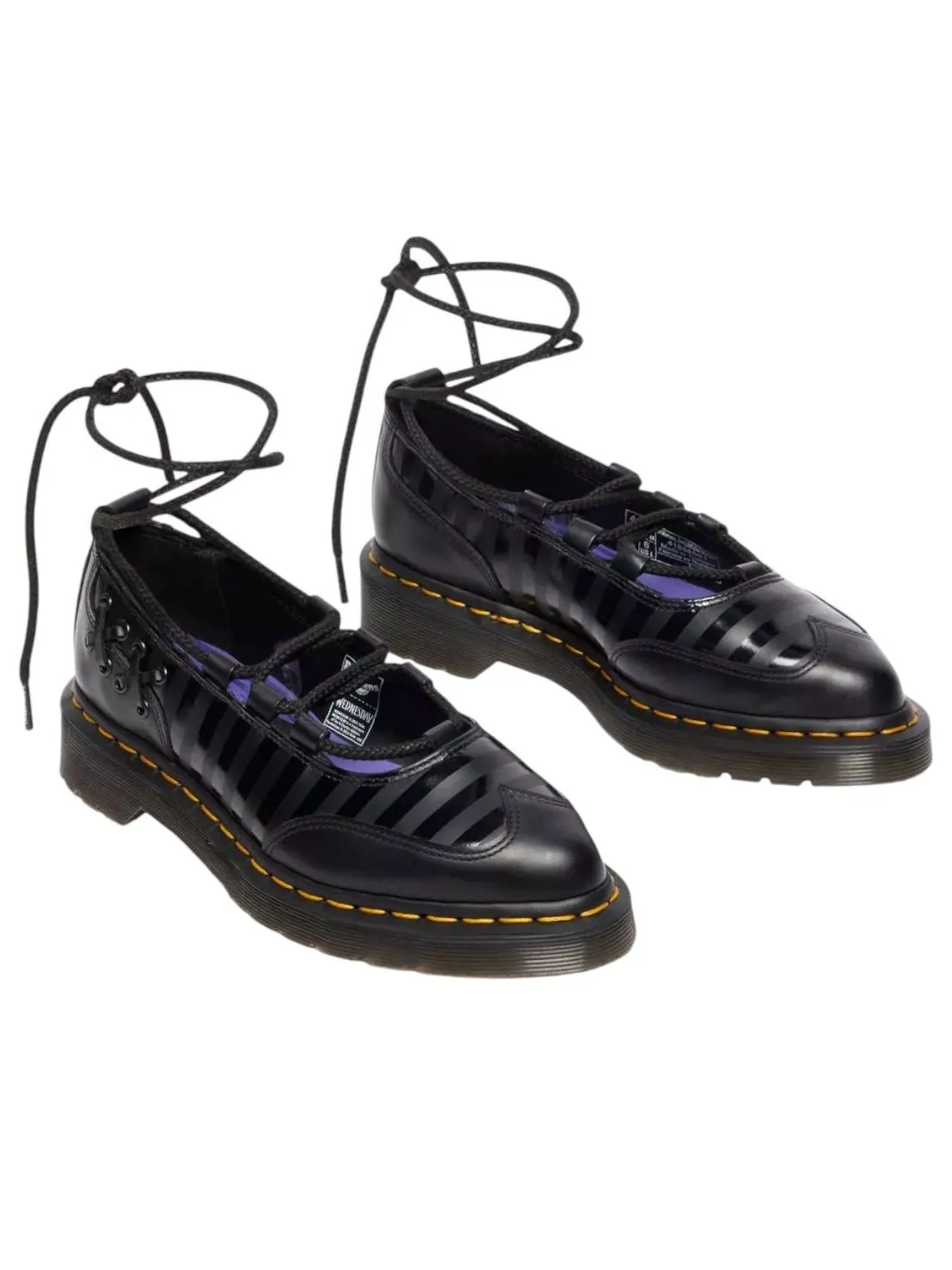 Балетки Dr. Martens x Wednesday Elphie II Ballet, кожаные — изображение 3 из 5, черный