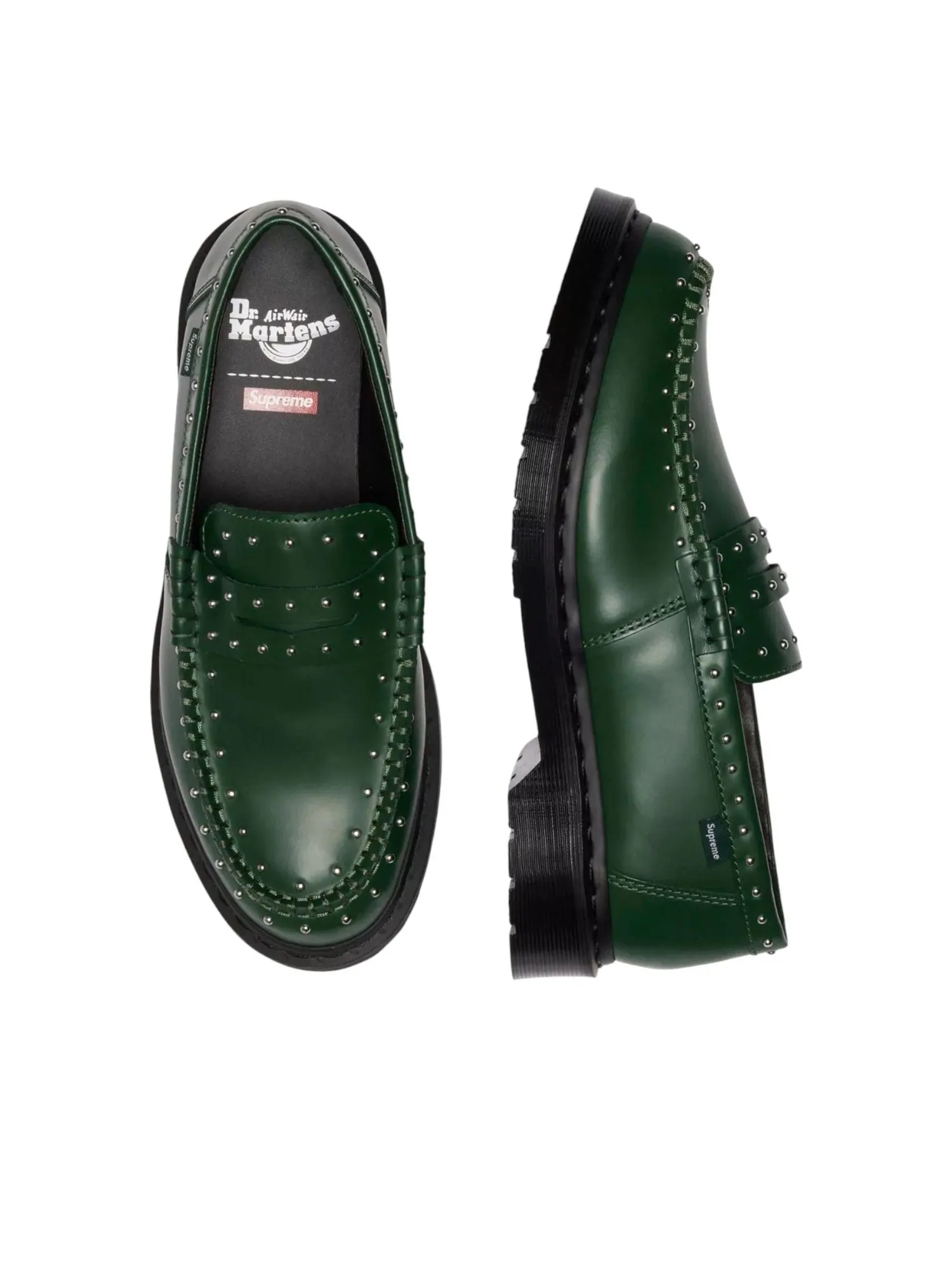 Лоферы Dr. Martens x Supreme Studded Penton — изображение 4 из 6, зеленый