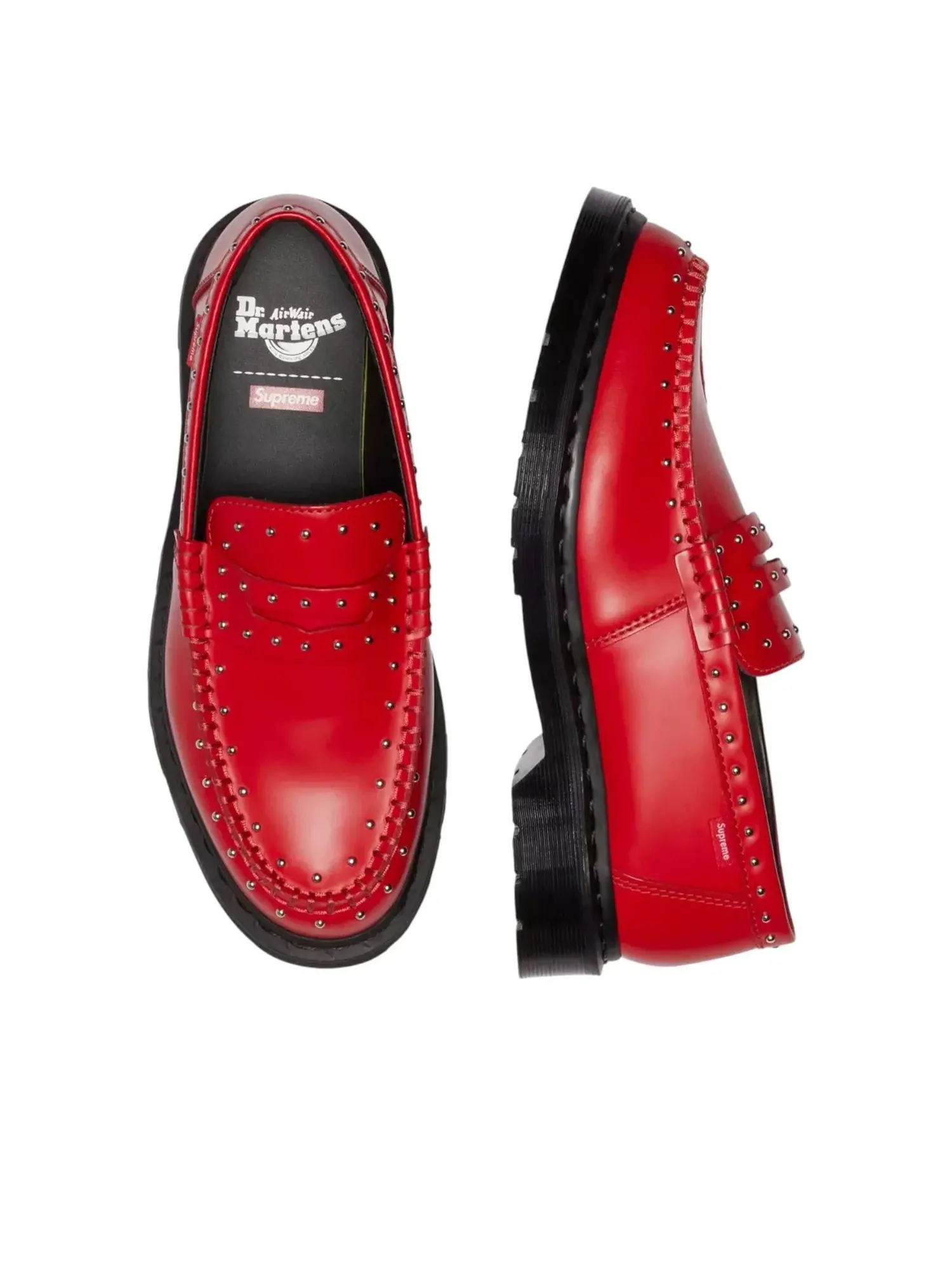 Лоферы Dr. Martens x Supreme Studded Penton — изображение 5 из 5, красный