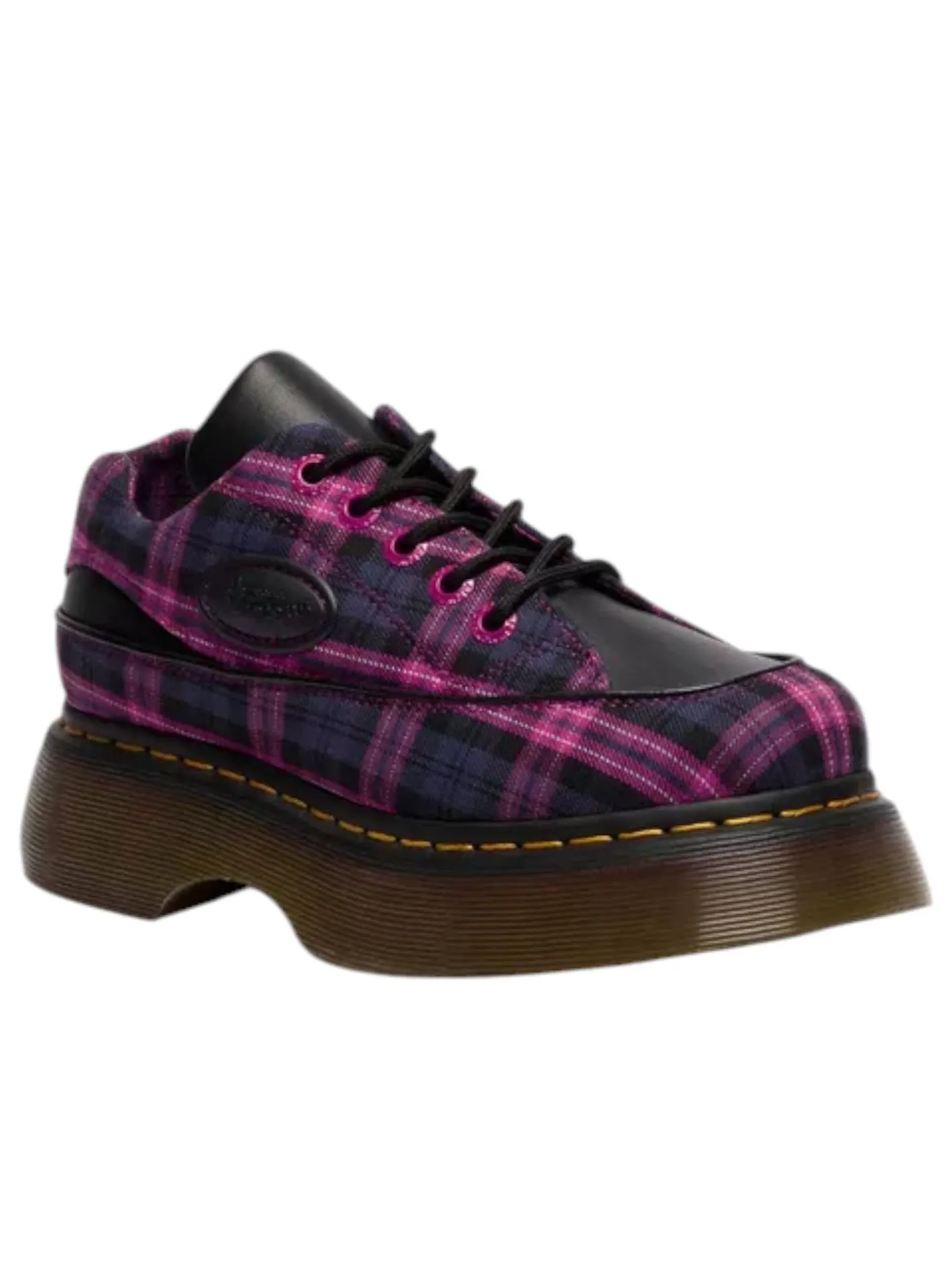 Ботинки женские Dr. Martens BUZZ 5-EYE, с принтом Tartan Lace Up — изображение 5 из 5, черный/розовый/мульти