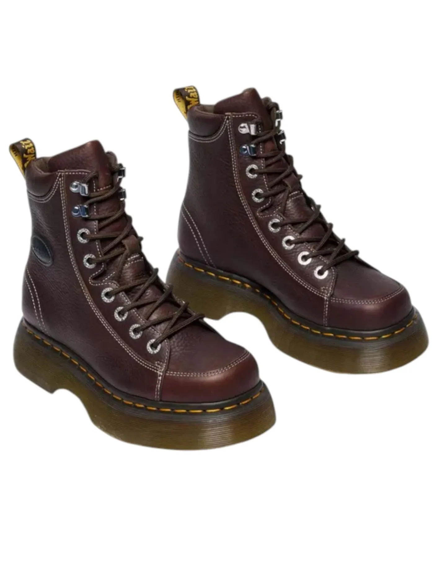 Ботинки Dr. Martens BUZZ 8-EYE Grizzly Lace Up Boots, кожаные — изображение 2 из 6, коричневый