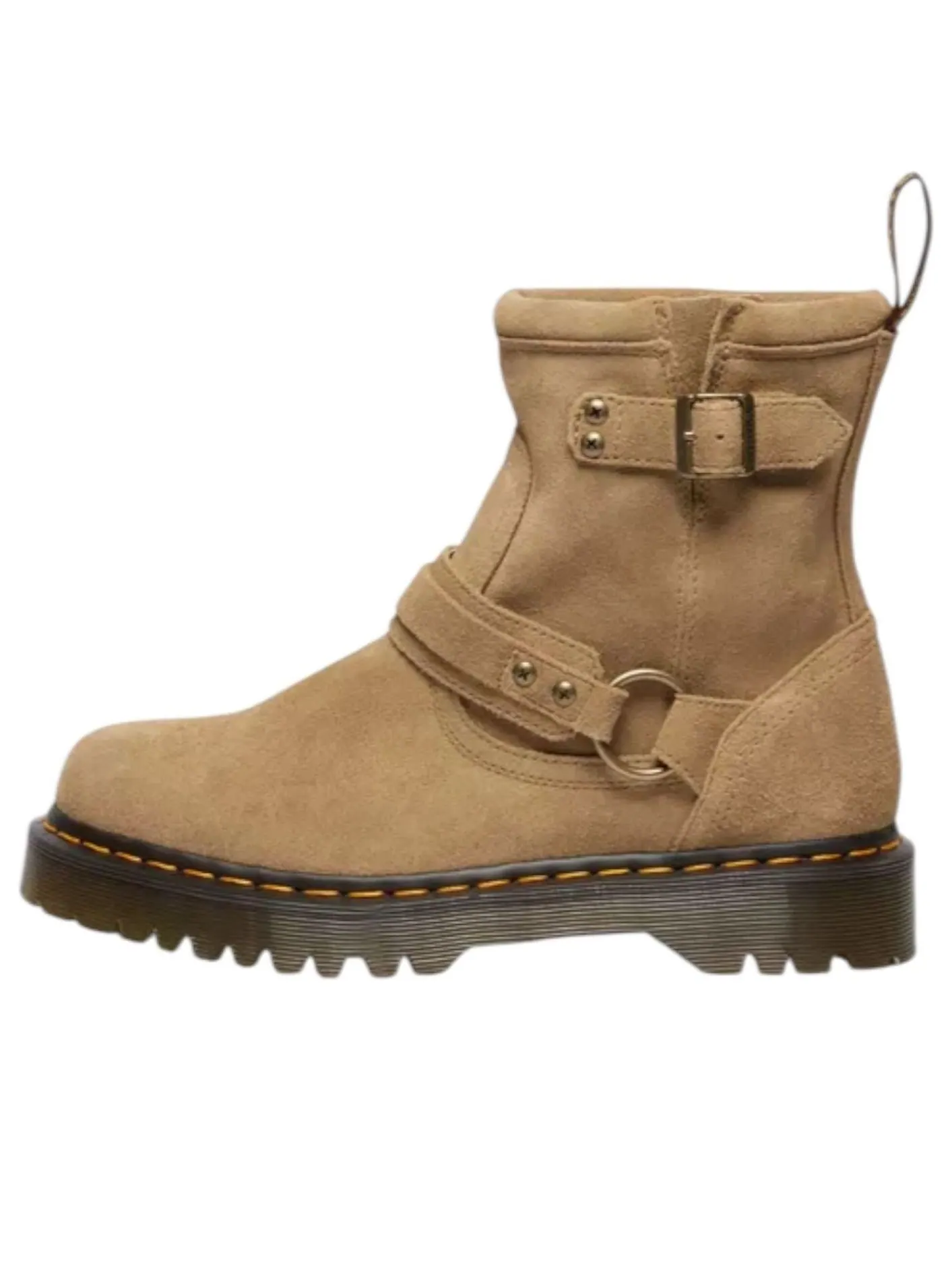 Ботинки Dr. Martens Anistone Harness Biker Boots, замшевые — изображение 1 из 5, бежевый