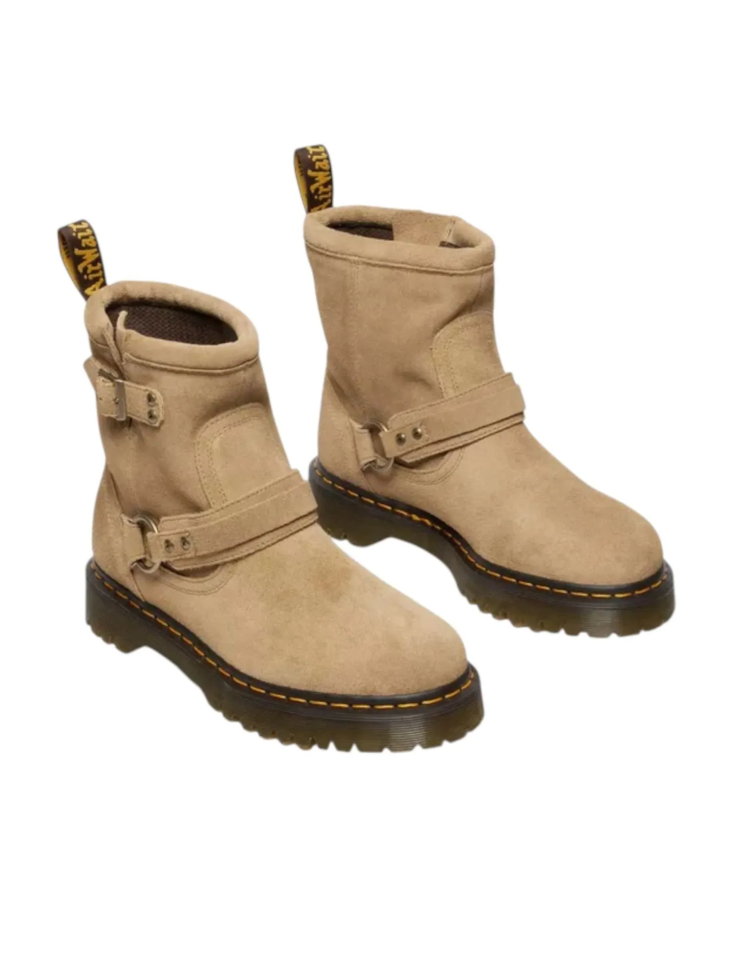 Ботинки Dr. Martens Anistone Harness Biker Boots, замша — изображение 2 из 5, бежевый
