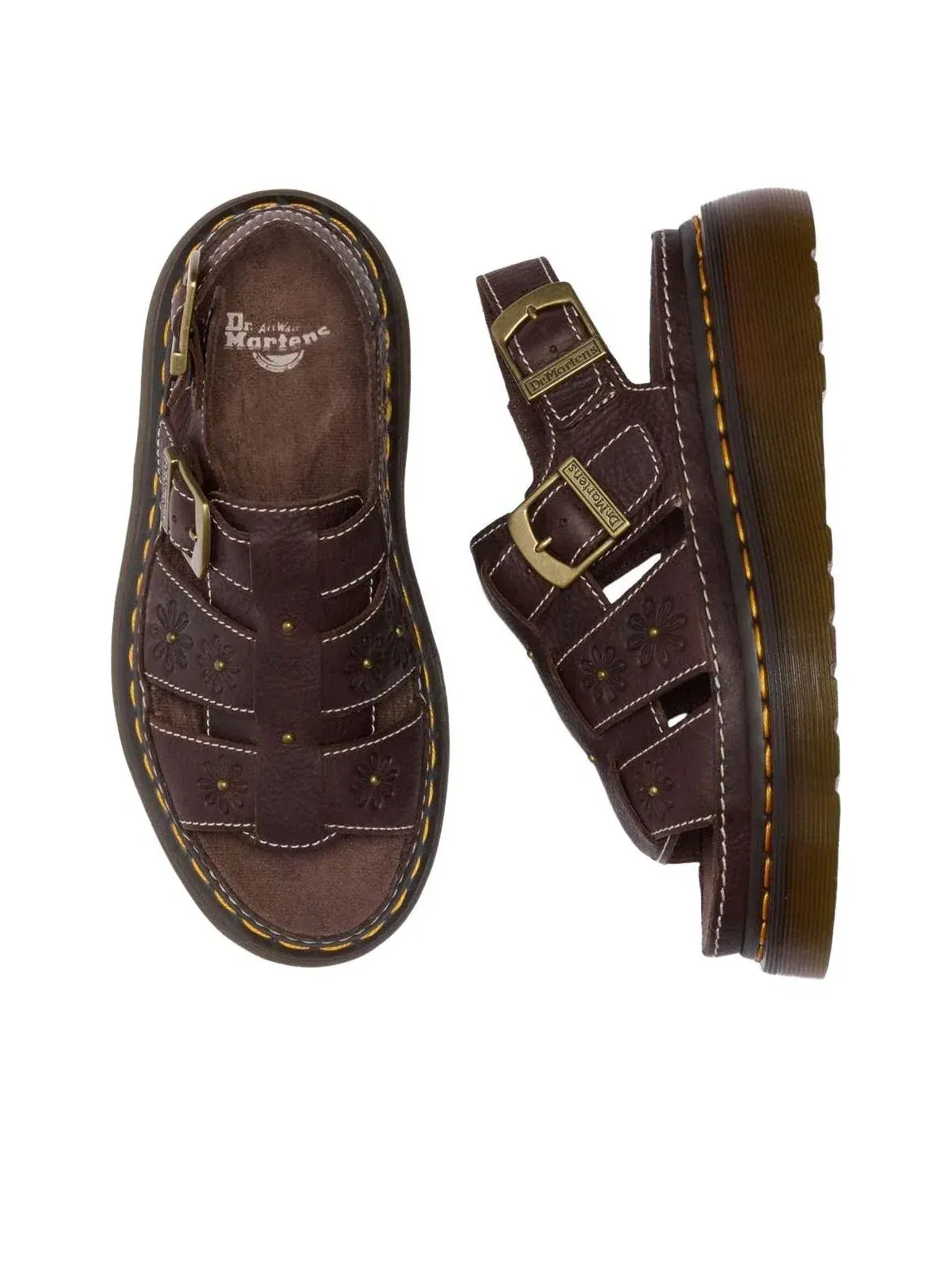 Сандалии Dr. Martens Wrenlie Open Flower — изображение 6 из 9, коричневый