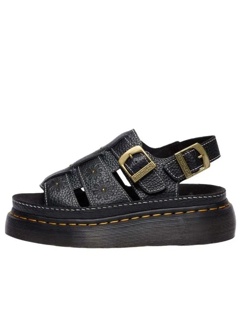 Сандалии женские Dr. Martens Wrenlie на платформе, с открытым носком — изображение 1 из 9, черный