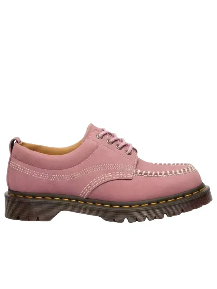 Ботинки мужские Dr. Martens Lowell кожаные на шнуровке Moc Toe — изображение 2 из 6, розовый