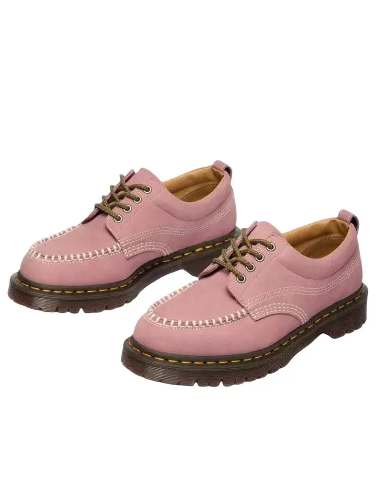 Ботинки мужские Dr. Martens Lowell кожаные на шнуровке Moc Toe — изображение 3 из 6, розовый