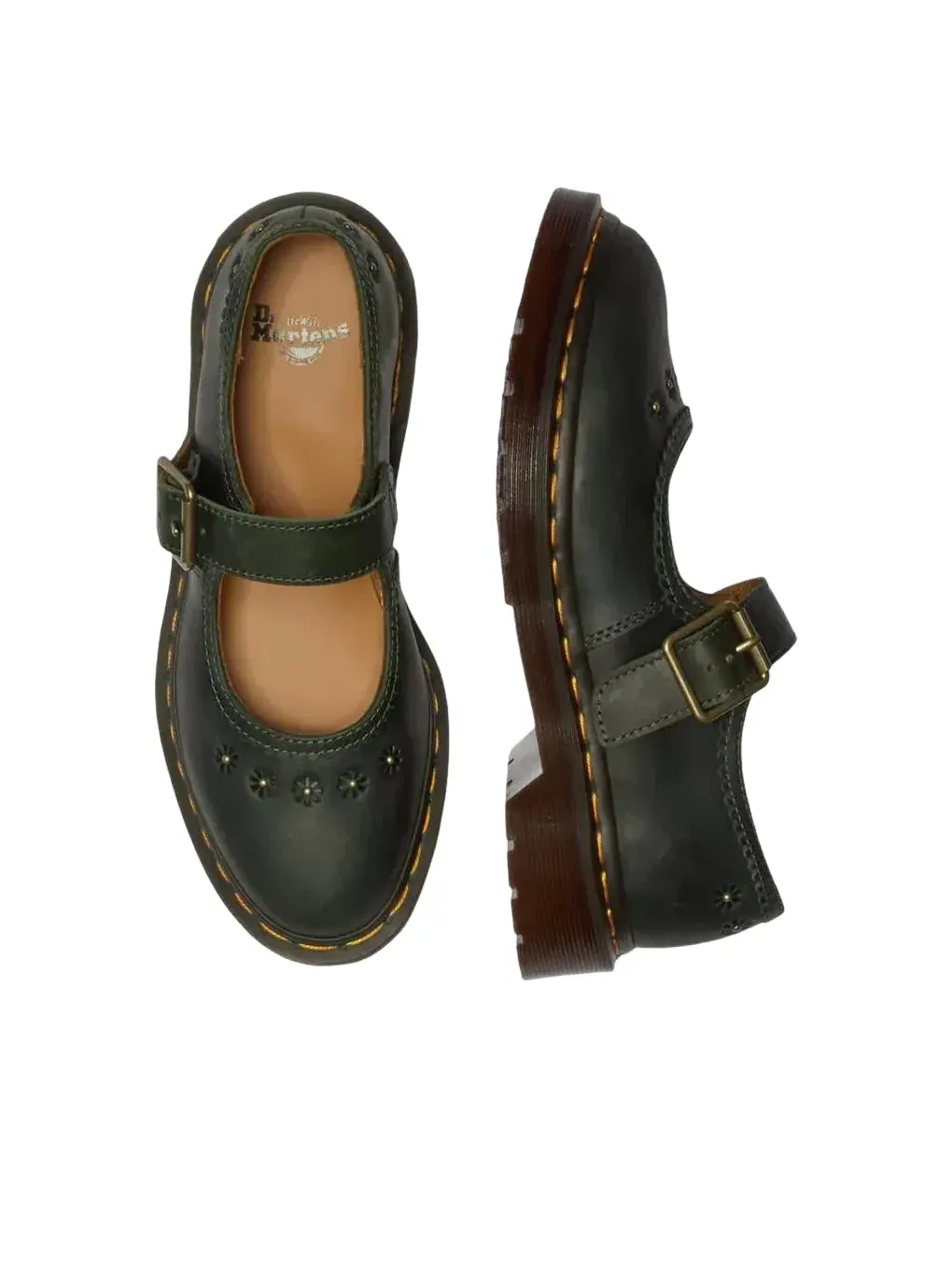 Туфли Dr. Martens Mary Jane Flower 'Dms Green' — изображение 5 из 6, зеленый