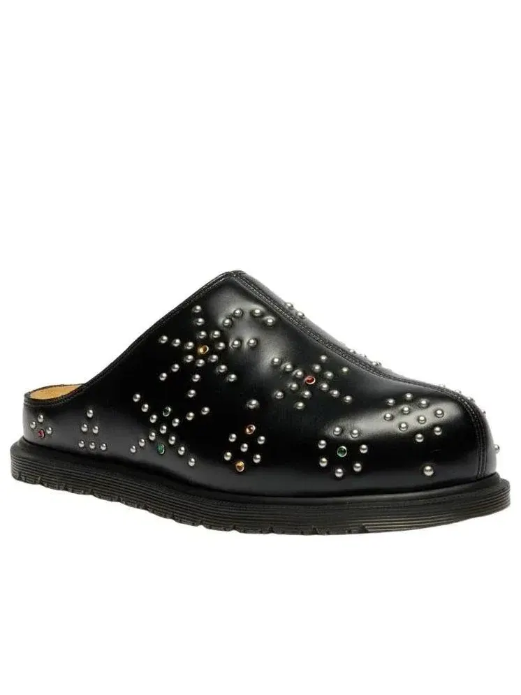 Мюли мужские Dr. Martens San Mule, кожаные, с заклепками — изображение 2 из 8, черный