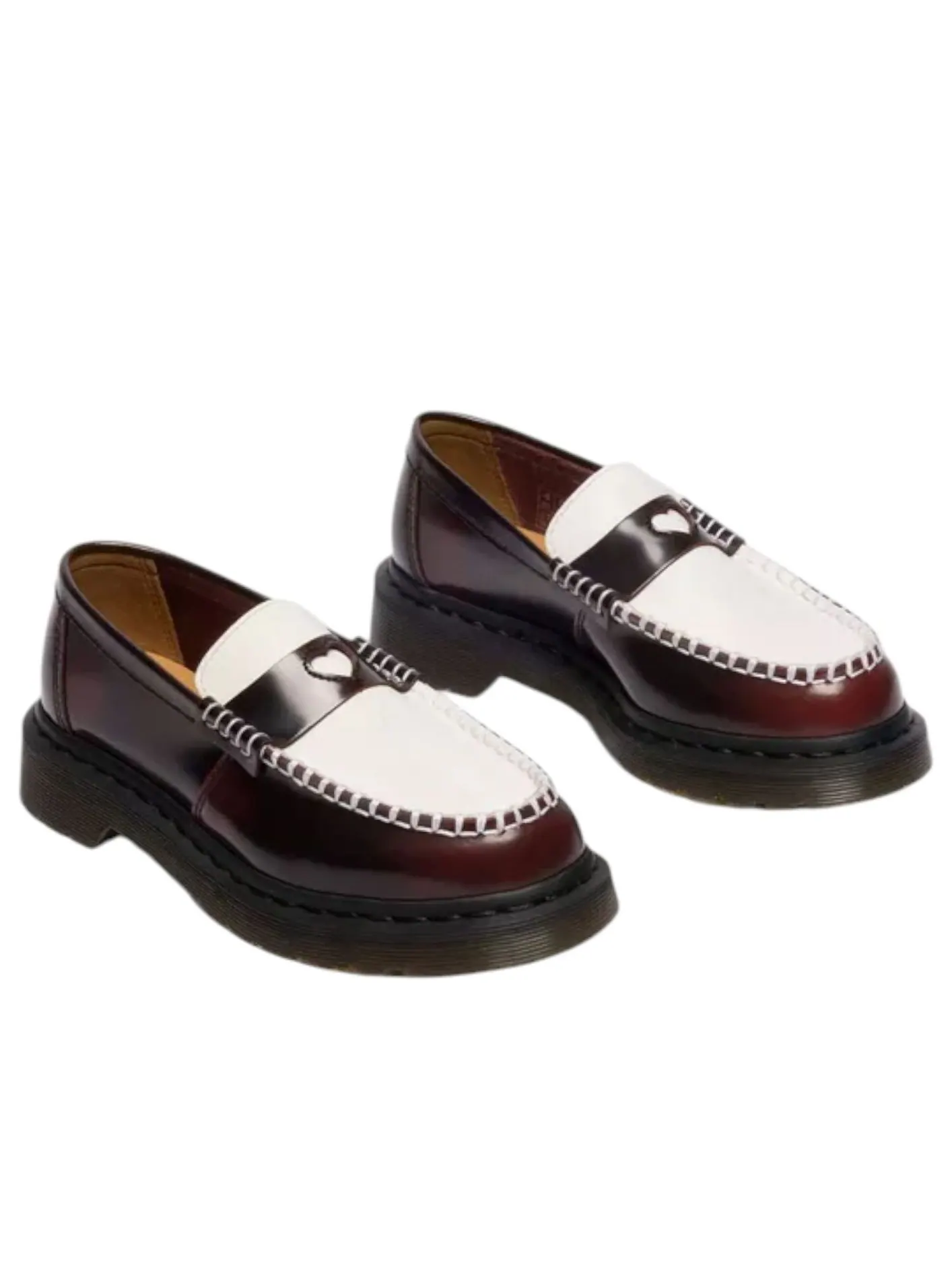 Лоферы женские Dr. Martens Penton Heart Two-Tone Arcadia — изображение 2 из 6, красный/белый