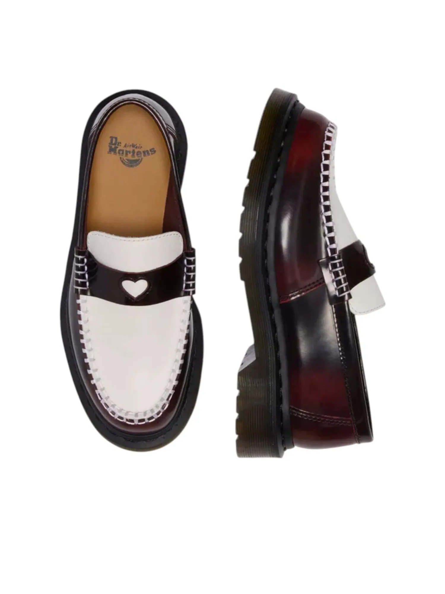 Лоферы женские Dr. Martens Penton Heart Two-Tone Arcadia — изображение 6 из 6, красный/белый