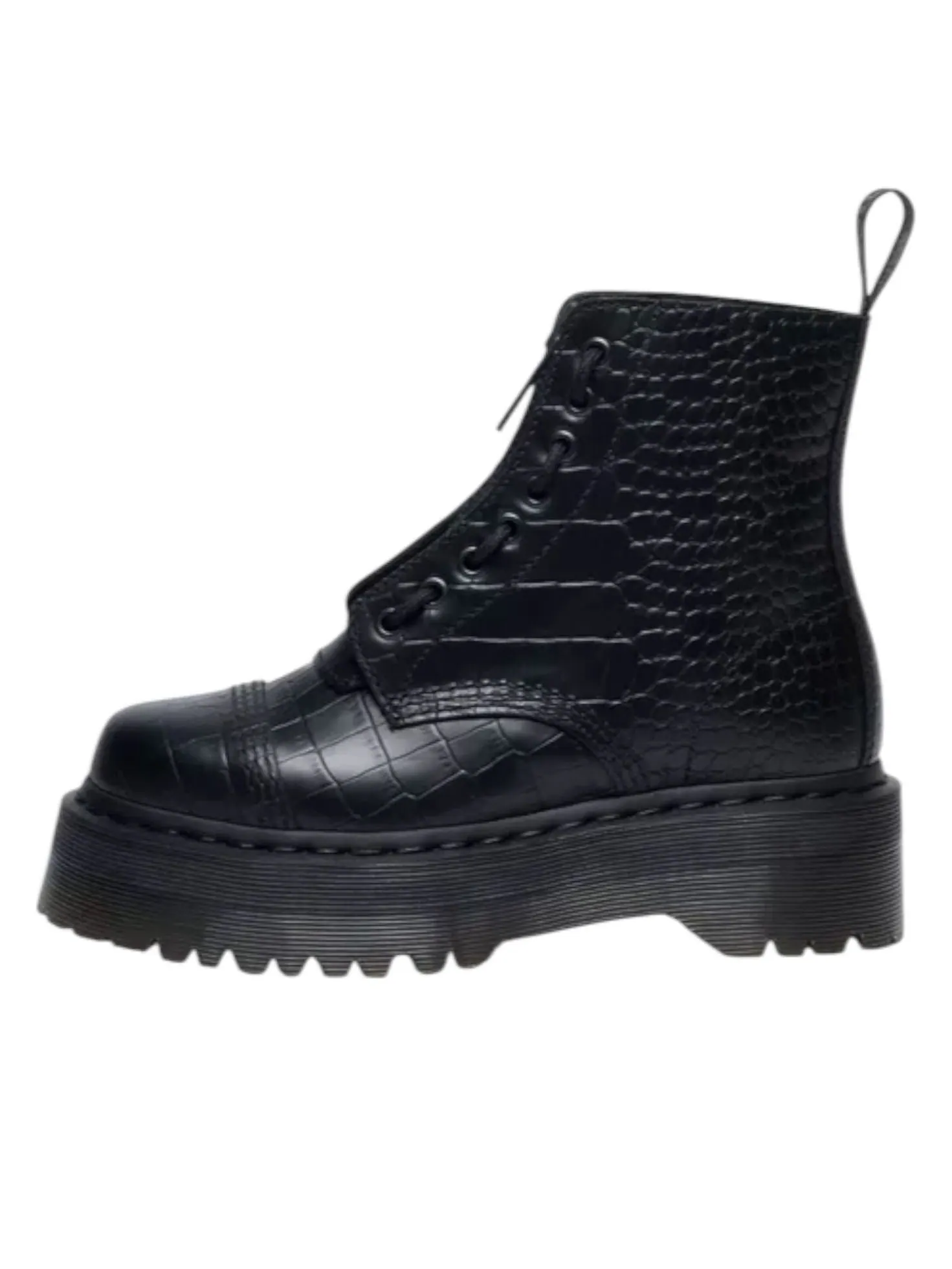 Ботинки Dr. Martens Sinclair Croc Emboss Platform Boots, кожаные — изображение 1 из 6, черный