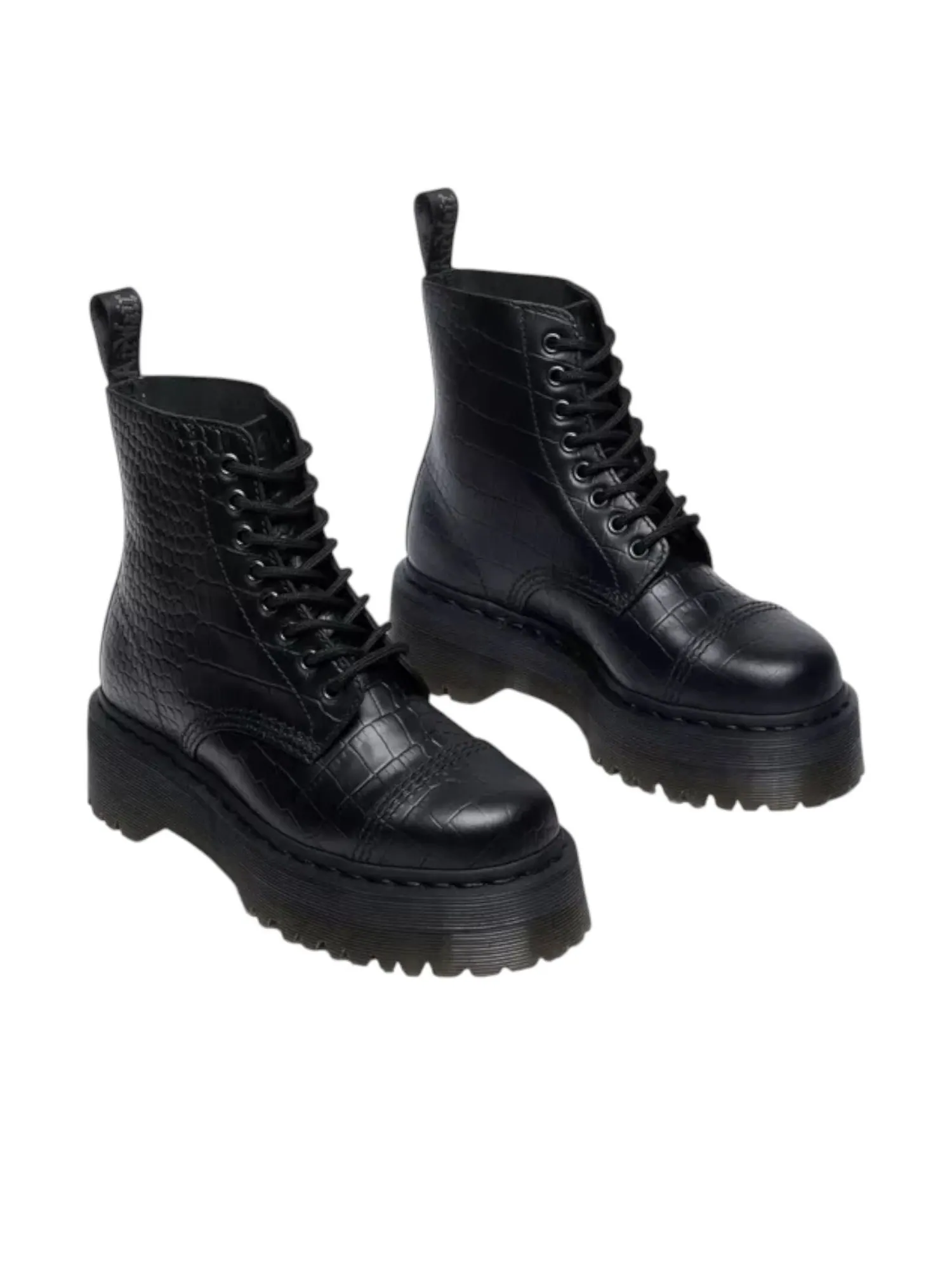 Ботинки Dr. Martens Sinclair Croc Emboss Platform Boots, кожаные — изображение 2 из 6, черный
