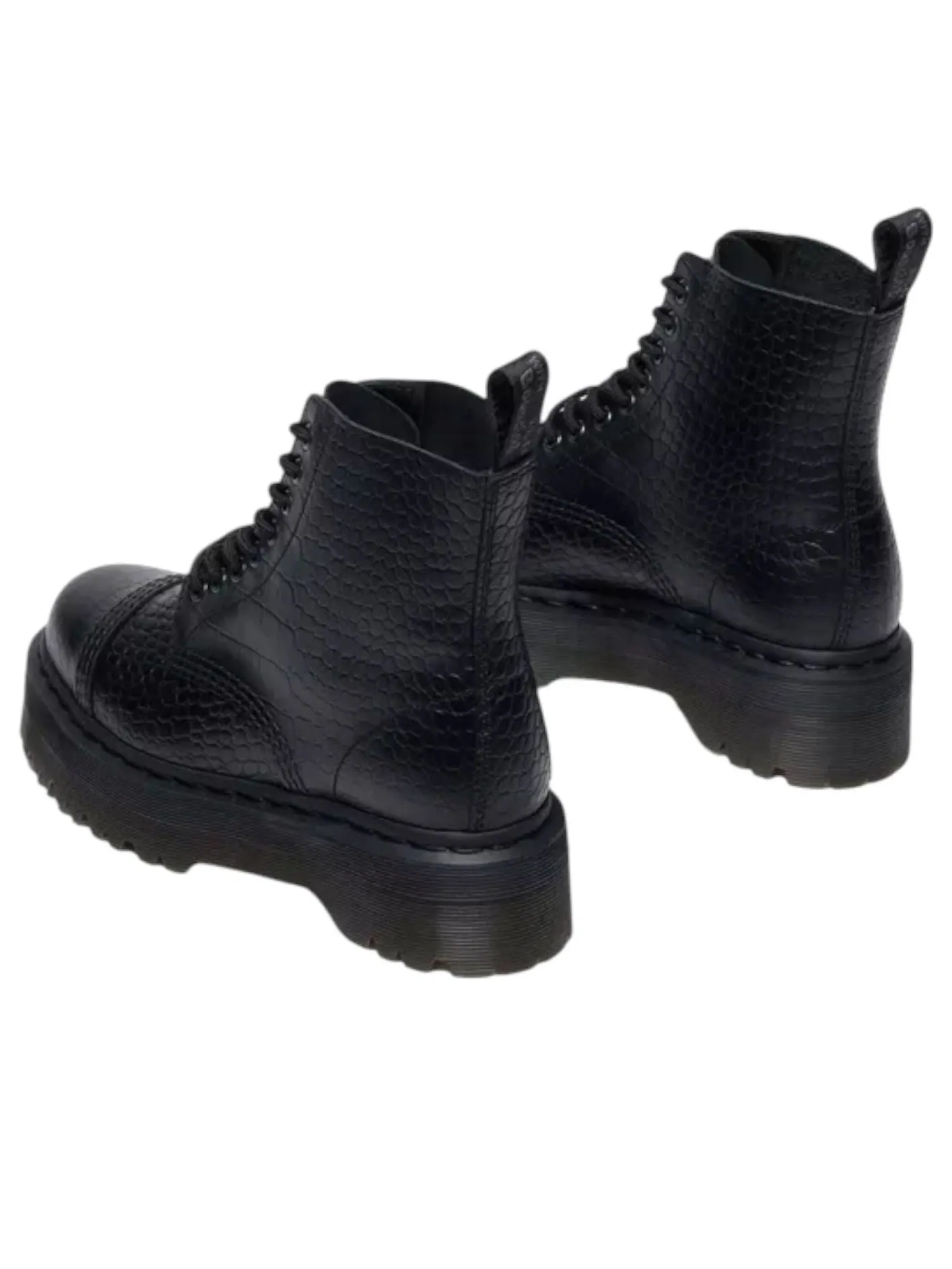 Ботинки Dr. Martens Sinclair Croc Emboss Platform Boots, кожаные — изображение 3 из 6, черный