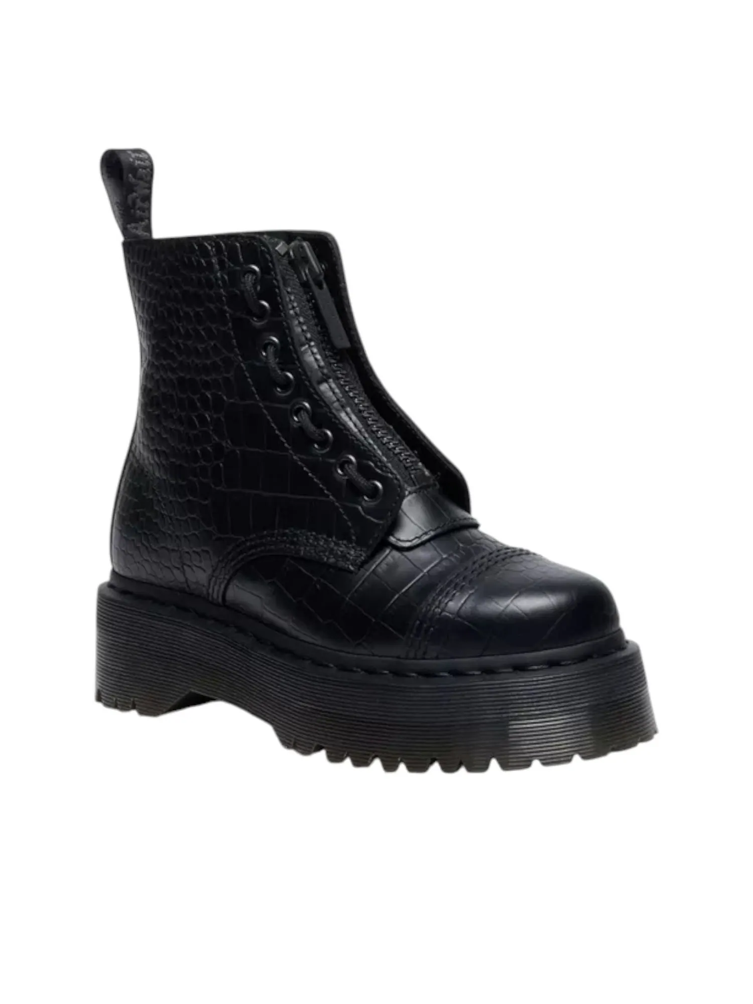 Ботинки Dr. Martens Sinclair Croc Emboss Platform Boots, кожаные — изображение 6 из 6, черный